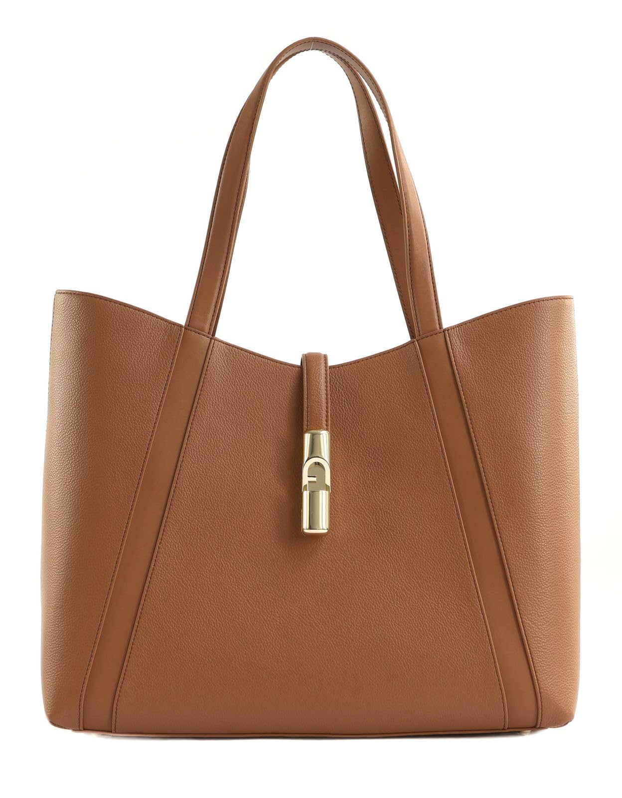 Furla Cuero bolso shopper Goccia Tote Bag Brandy marrón