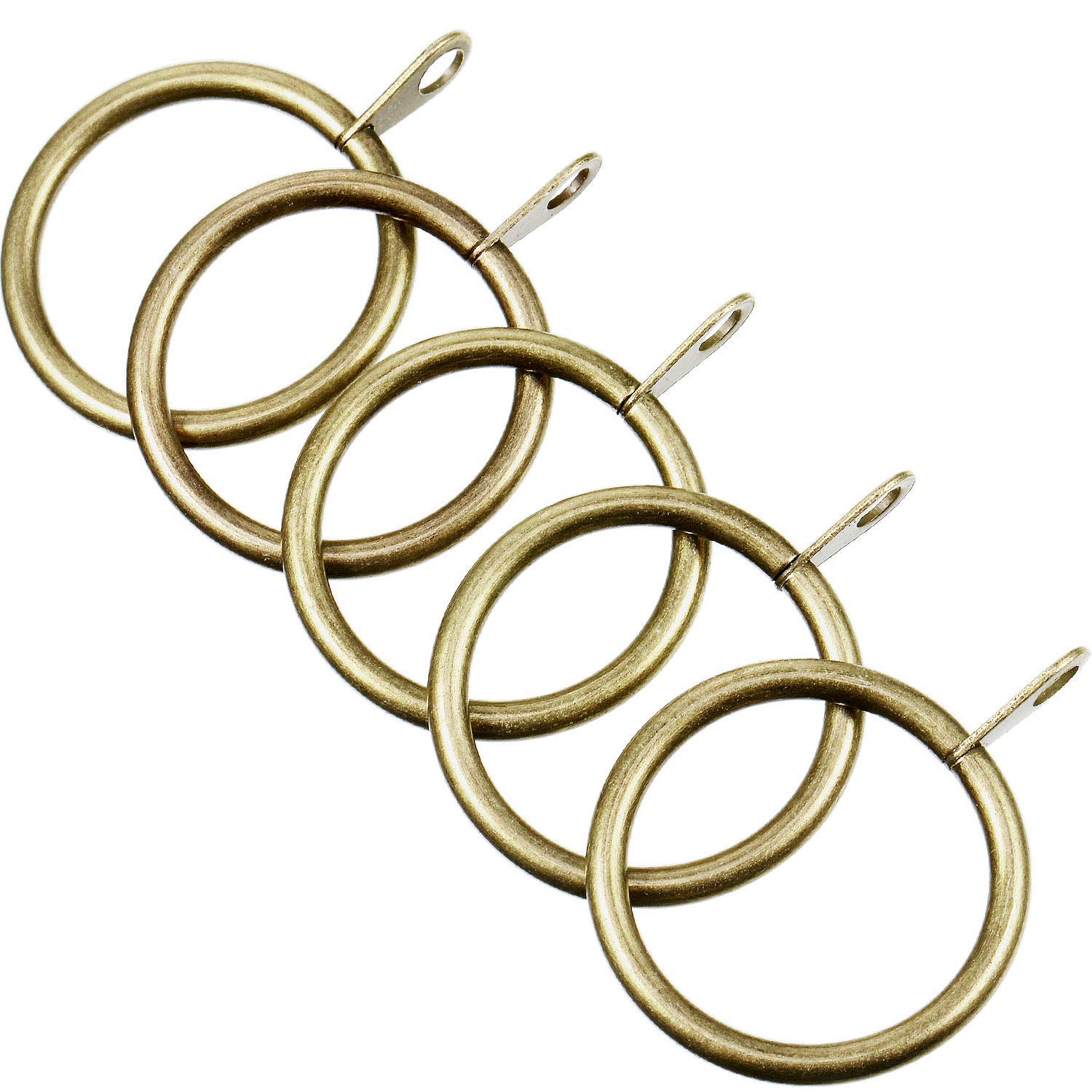 iPEAK 24 anelli per tende in ottone, diametro interno 38 mm, per tende in metallo, grandi anelli per appendere aste per tende (ottone