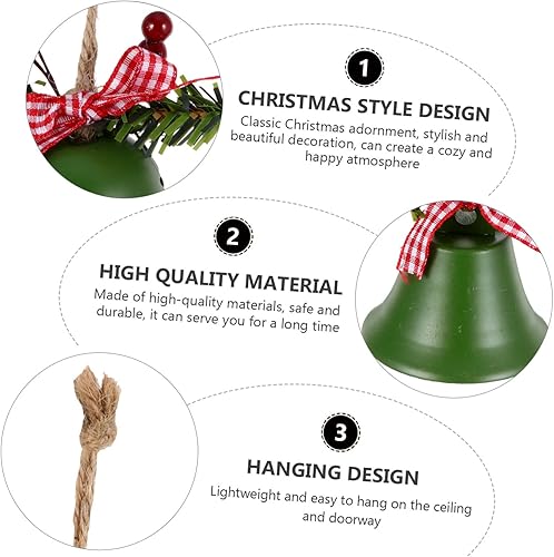 Miniatura 7 de BESPORTBLE Campanas de Navidad adornos para decoración del hogar para salas de casa bolas de árbol de Navidad, campanas de árbol de Navidad,