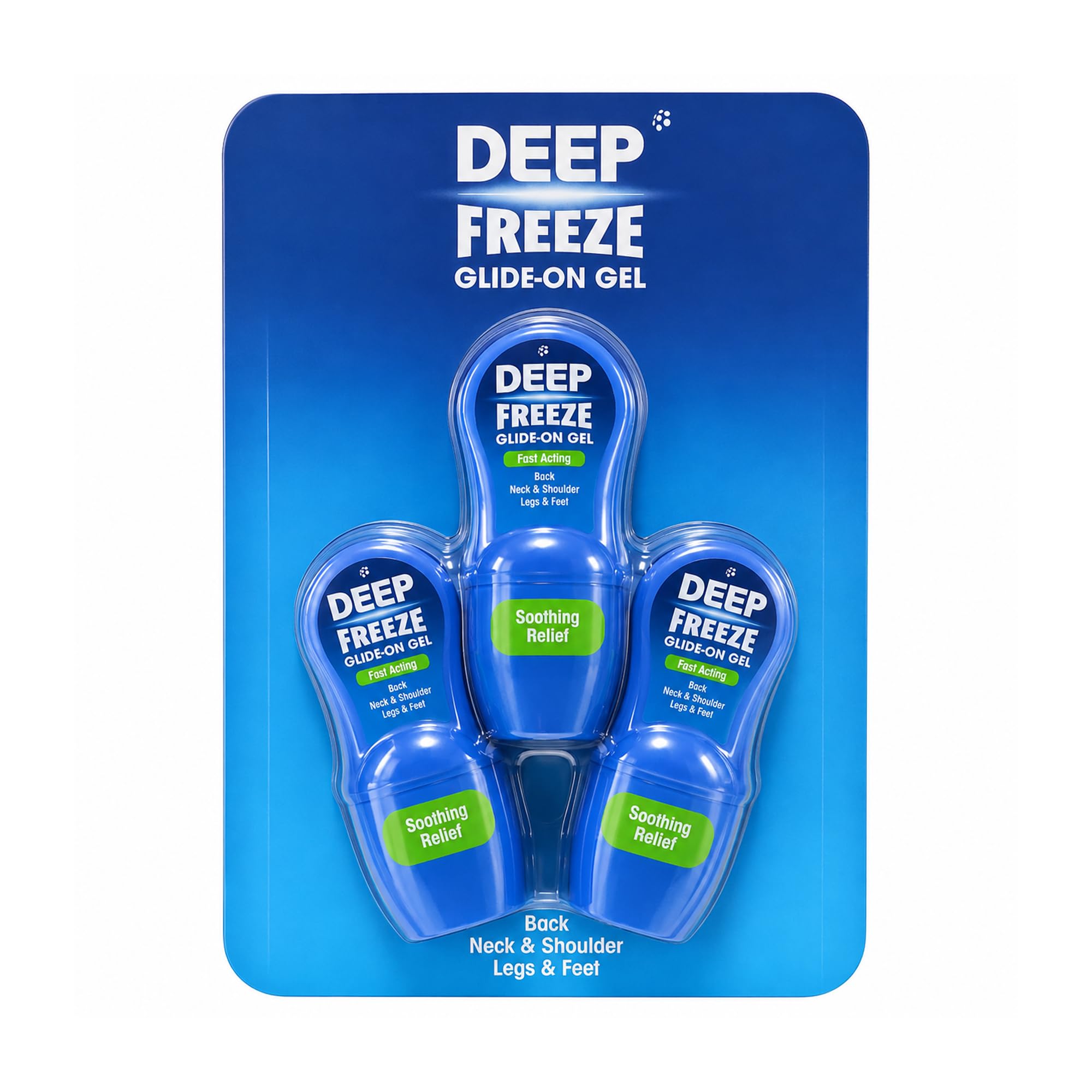 Deep Freeze Pain Relief Glide-On Gel, Cold Gel Roll On, 3 x 50g (Pack of 3)
