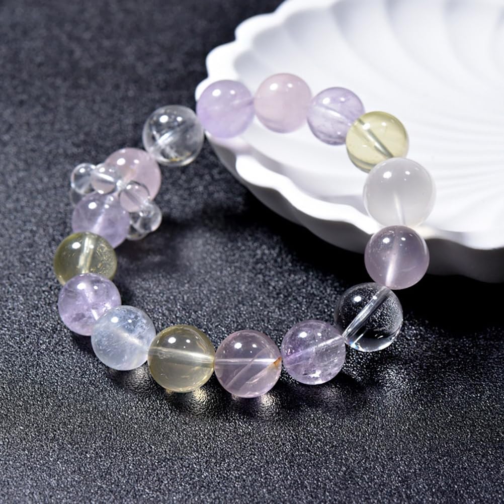 Pulsera de Cuentas Redondas elásticas Hecha a Mano, joyería de Cristal multigema Natural, Pulseras de Cuentas con Piedras Preciosas de Colores, Regalo Espiritual para Mujeres