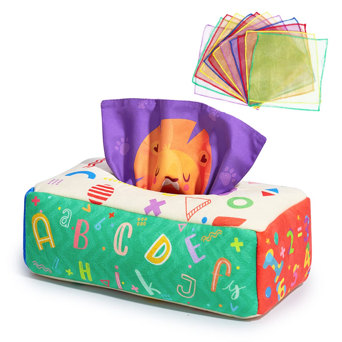 URMYWO Tissue Box Spielzeug,Montessori Sensorik Baby Spielzeug 0 6 12 Monate (Rosa)