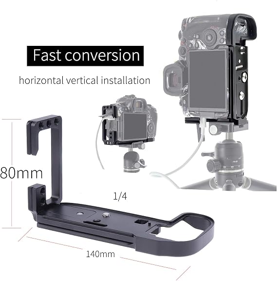 R5C R5 R6 L Bracket Plate, Hersmay Camera Hand Grip Quick Release Plate Vertical L Bracket for Canon EOS R6 R5 R5C Camera