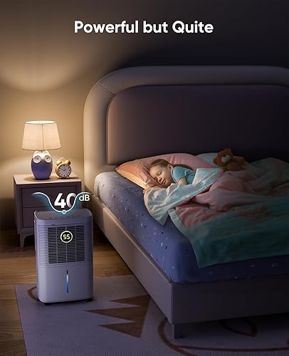 Miniatura 7 de Deshumidificadores de 34 pintas para el hogar, sótano, dormitorio, baño, deshumidificador de 2500 pies cuadrados con manguera de drenaje, control