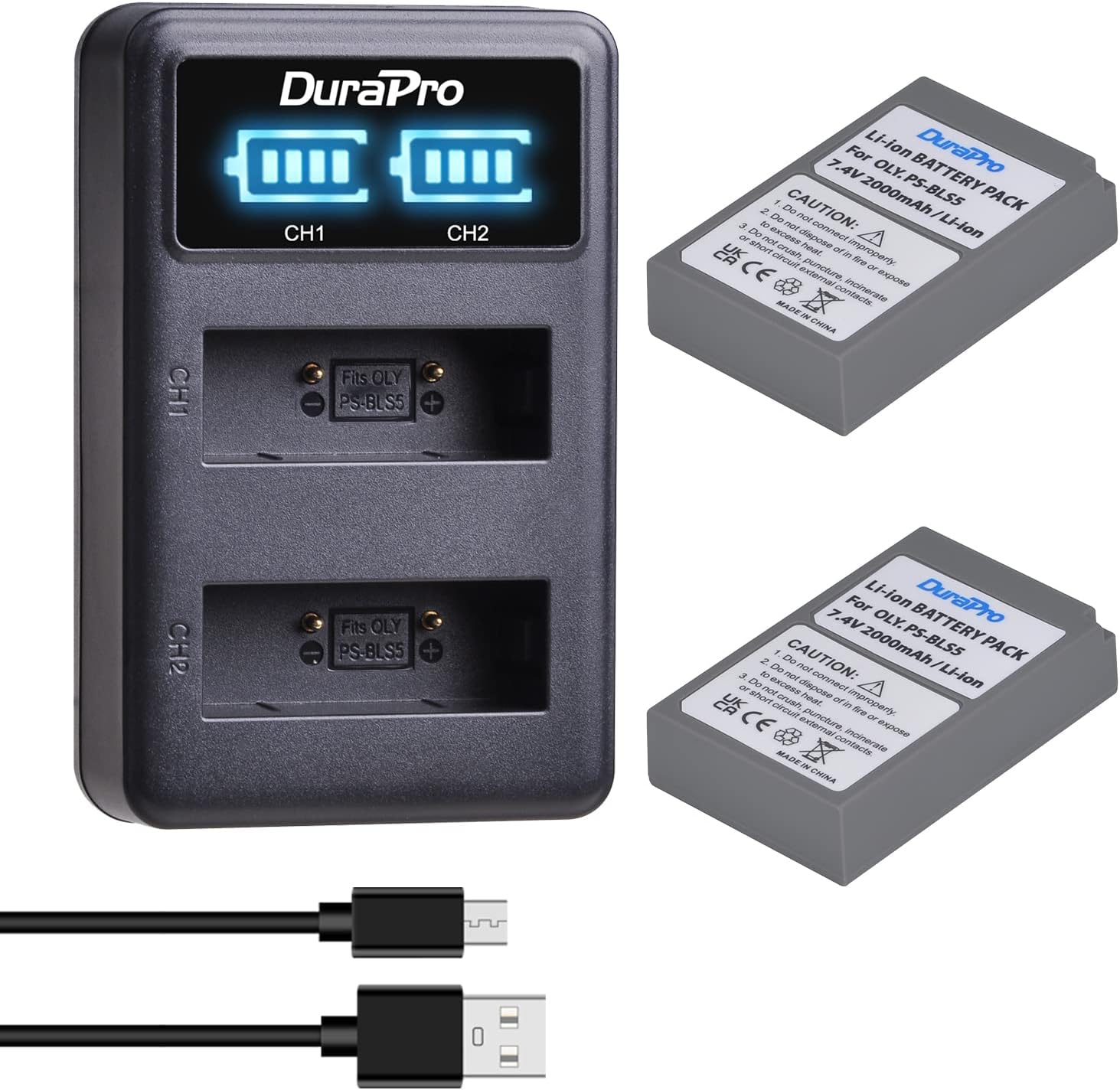 Duo oplader voor 2 camera accu's Olympus BLN-1