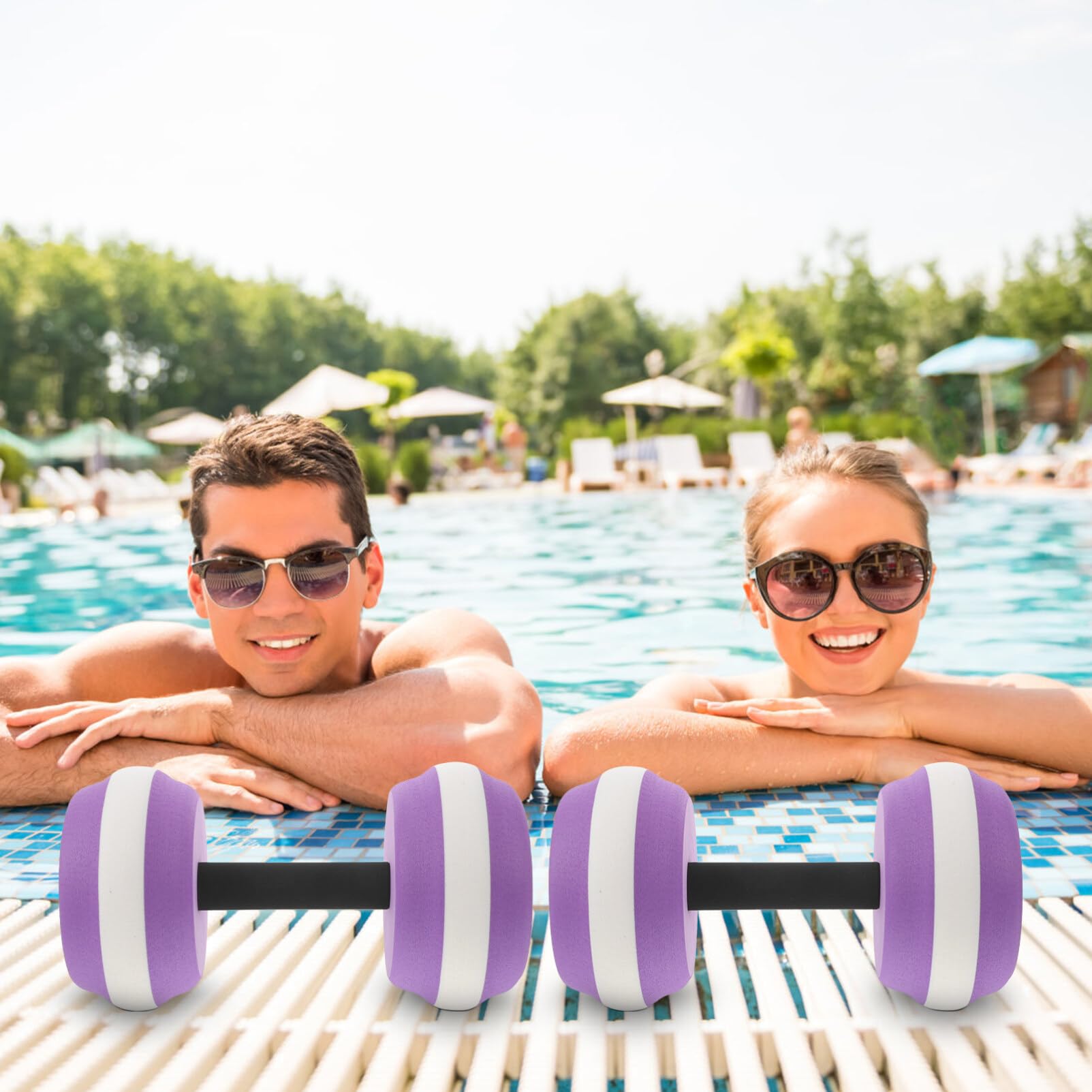 INOOMP Manubri Galleggianti Acquatici Eva 1 Paio Porpora per Nuoto | Laghi e Vacanza, Esercizi di Riabilitazione, Migliora Equilibrio e Coordinazione