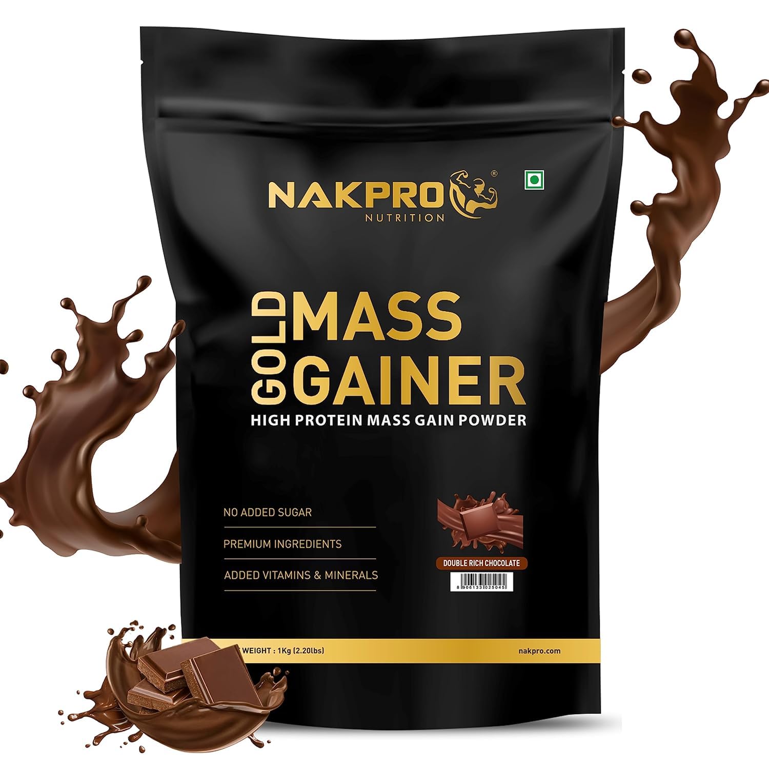 Generic QURA Gold Mass Gainer Powder 1 Kg, Double Rich Chocolate| Lean Muscle Whey Protein Mass Gainer | 21g Protein, 68g Carb, 372 Calories Per Scoop for Muscle Support & Muscle Mass Gain