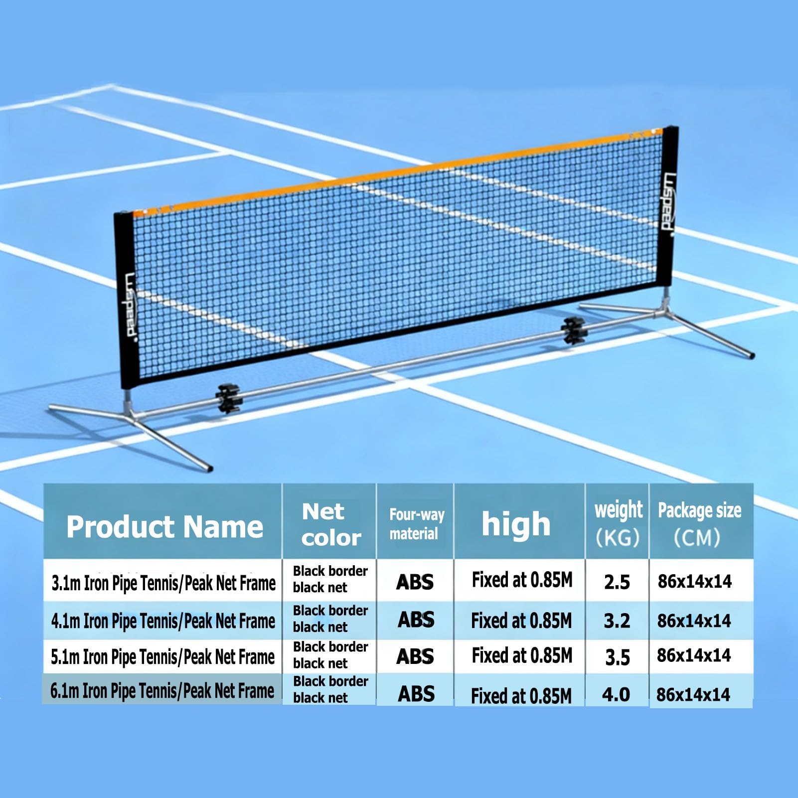Rete per Badminton e Pallavolo Regolabile, Rete Multiuso Pieghevole in Nylon per Tennis e Pickleball, per Interni/Esterni e Giardino, Facile e Veloce da Montare(4.1m)