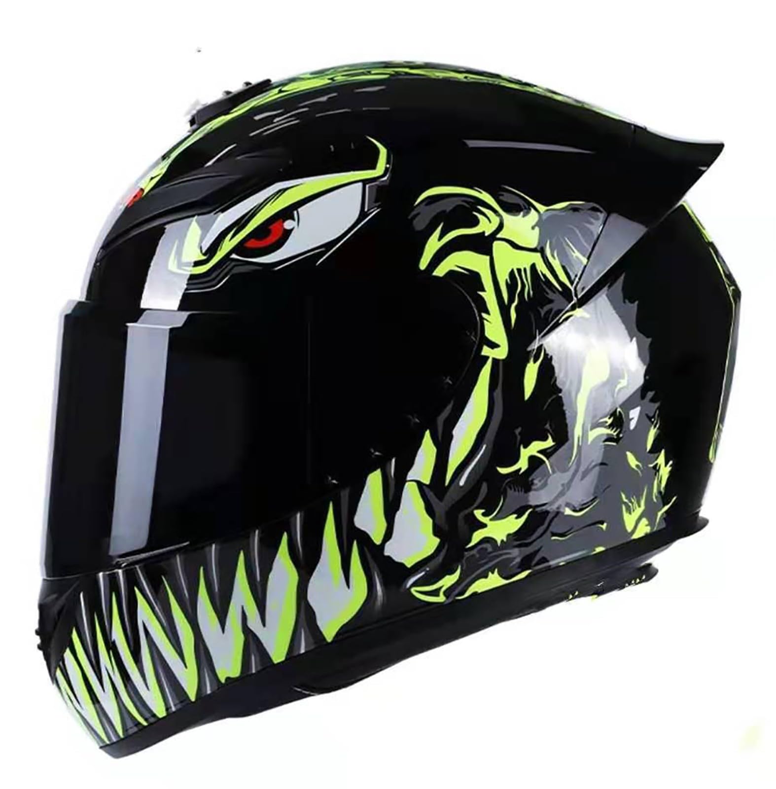 Casco Integrale, Casco Da Moto Certificato ECE 22.06 E Casco Da Scooter Con Doppia Visiera Per Donna, Uomo E Adulto, Casco Da Moto, Visiera Trasparente, Nero A2,S/(53~54cm)