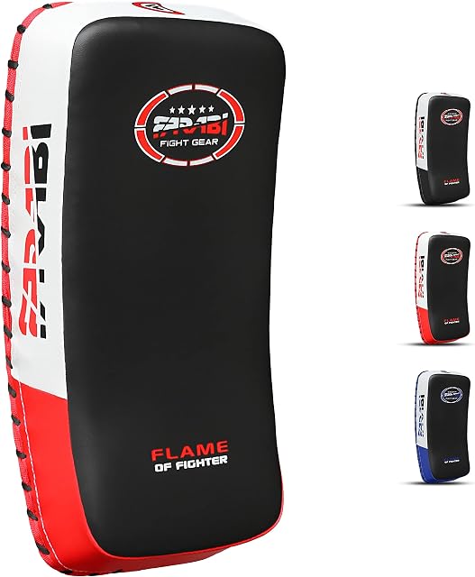Farabi Sports Muay Thai Pad for Coaching, Training, Kickboxing Curved Kick pad, Thai Pads Strike Shield MMA Muay Thai Pads X 1 Unit