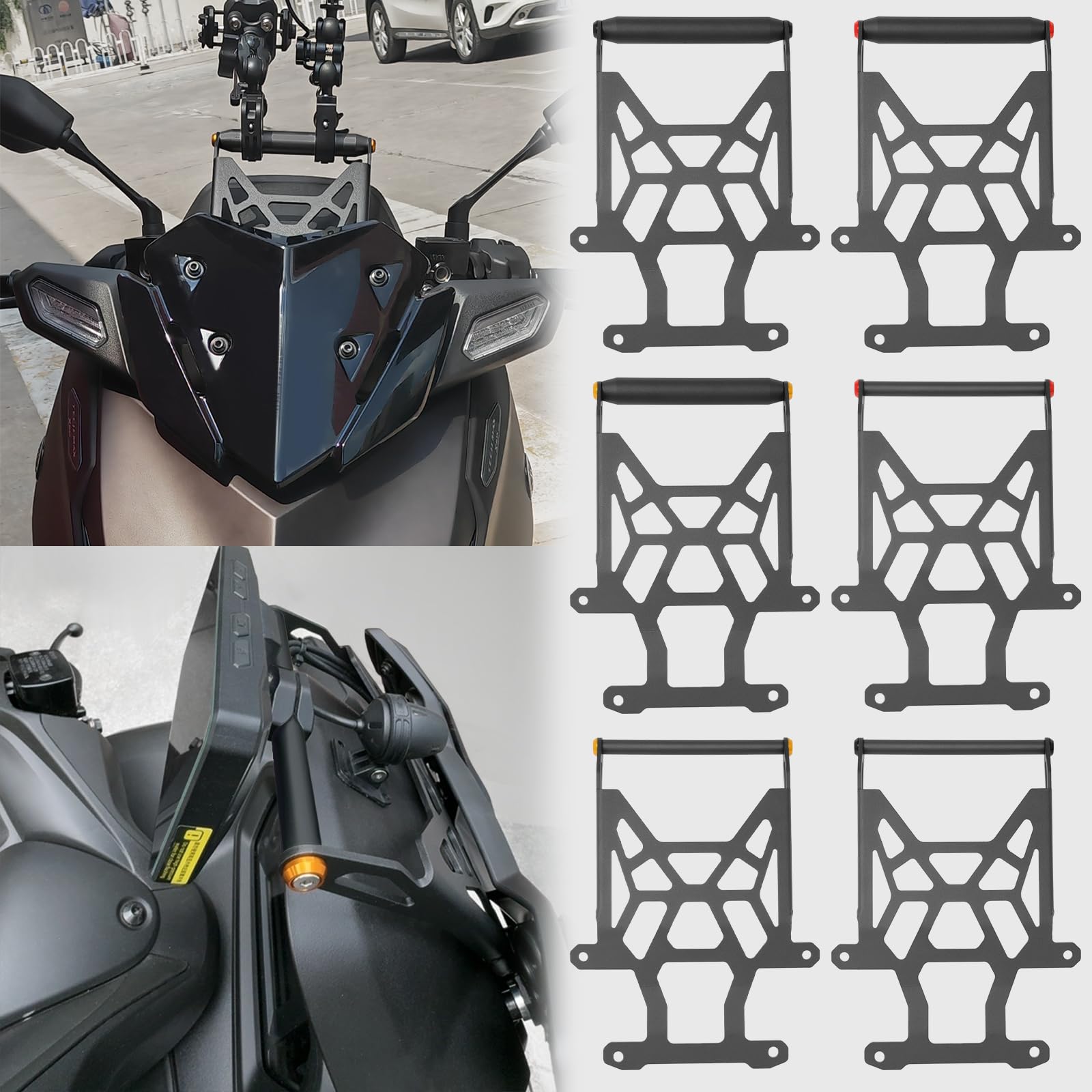 WOOGA Motorcycle Accessories Mobile Phone Navigation Mounting Bracket GPS Mount fit for Ya&ma&ha Xmax 300/125/250 XMAX300 Accessories 2023-2024 (Black