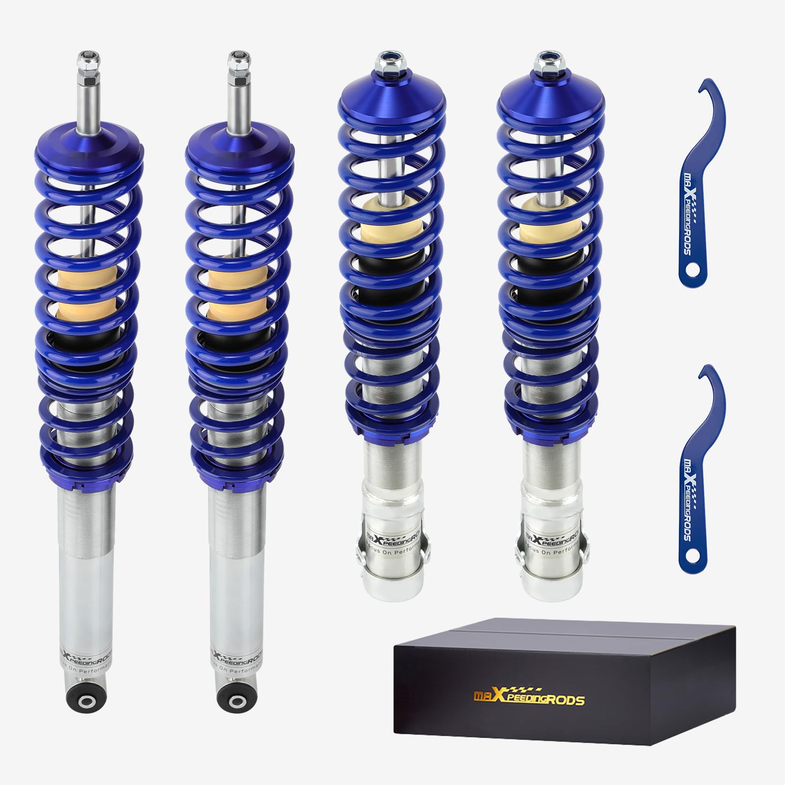 maXpeedingrods Kit de suspension combinés filetés bleus pour VW Golf 2 et Golf 3