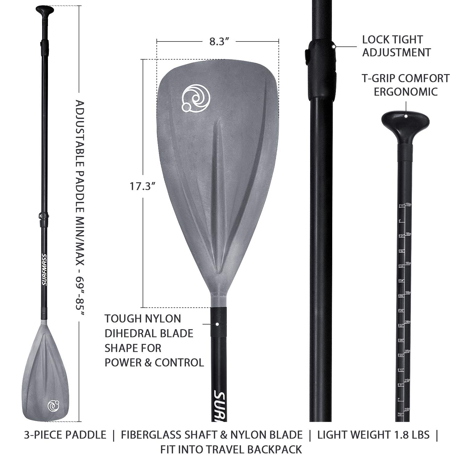 Amazon.co.jp: SURFMASS インフレータブルSUP 長さ11フィート x