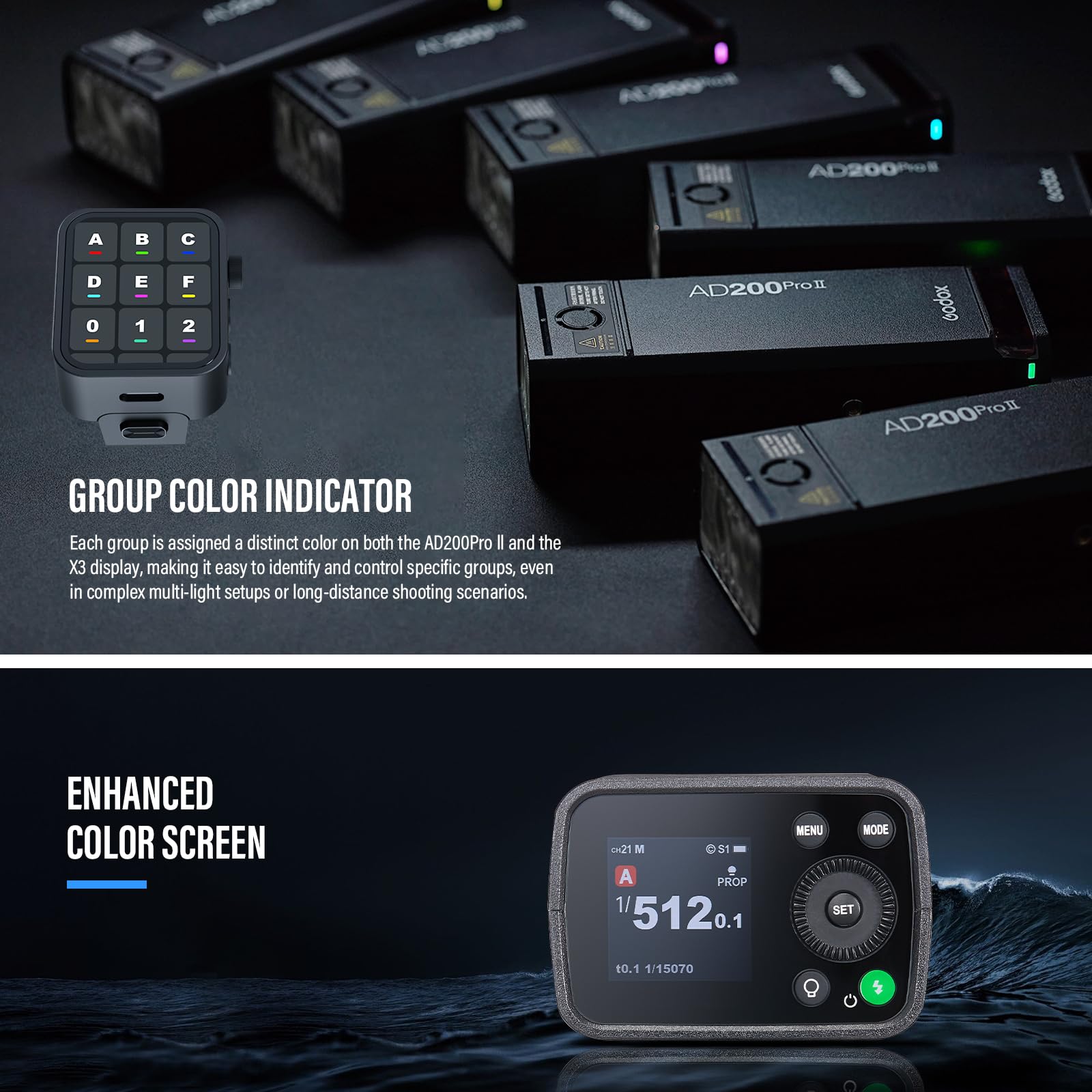 Godox AD200Pro II AD200ProII Flash Speedlight Strobe with BD-07II 200Ws 2.4G TTL, 500 Flash con Tascabili a Piena Potenza per Canon,Sony,Nikon,Fuji,Olympus, Panasonic (AD200Pro Aggiornato)