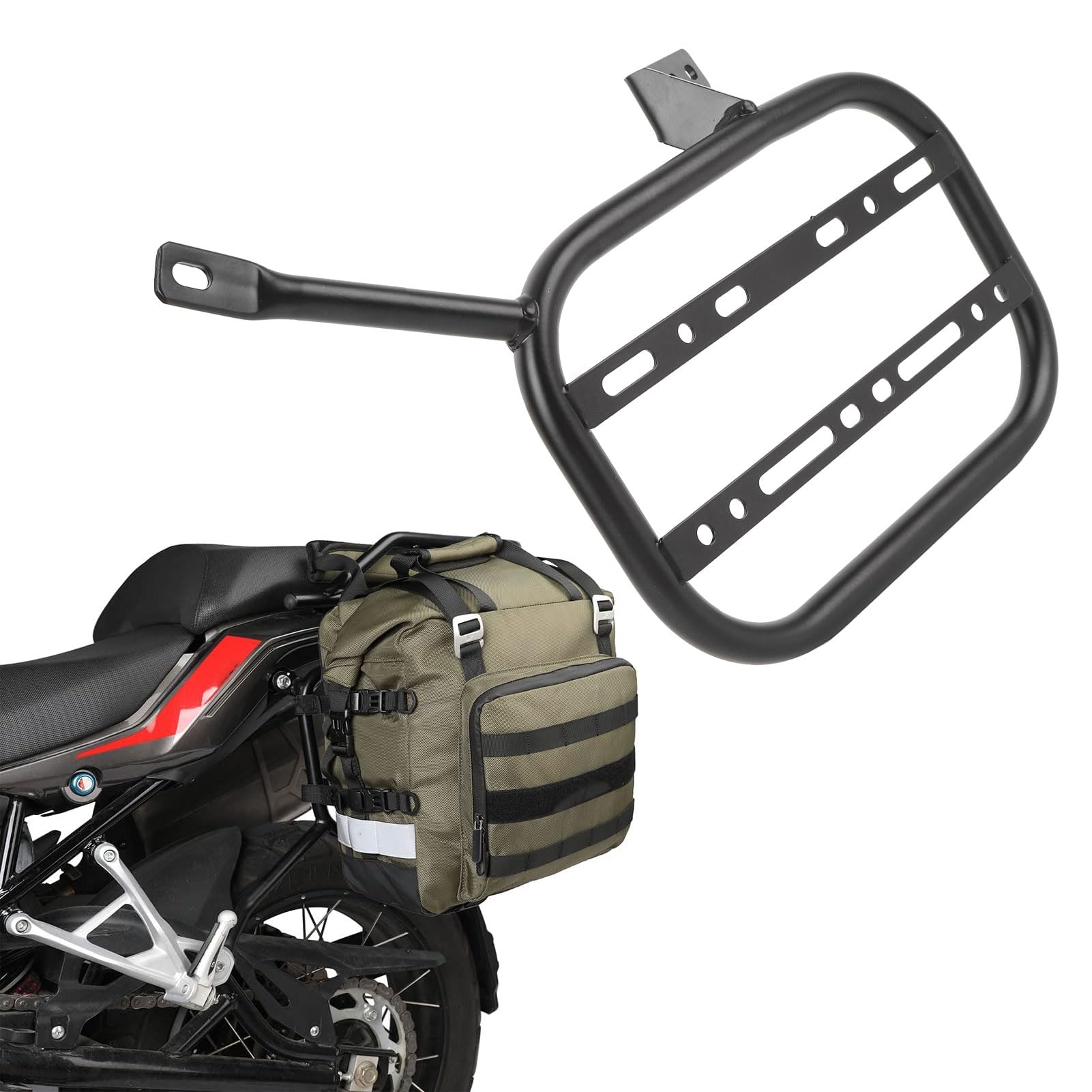 Luocute Motocykl Universal Saddle Work, Batters Stojaki na montaż do F900GS 2023-2025, Motocykle Saddle Caking Stojaków, Mocowanie w Torbie z żelaznym Bagażem, Lewa Strona