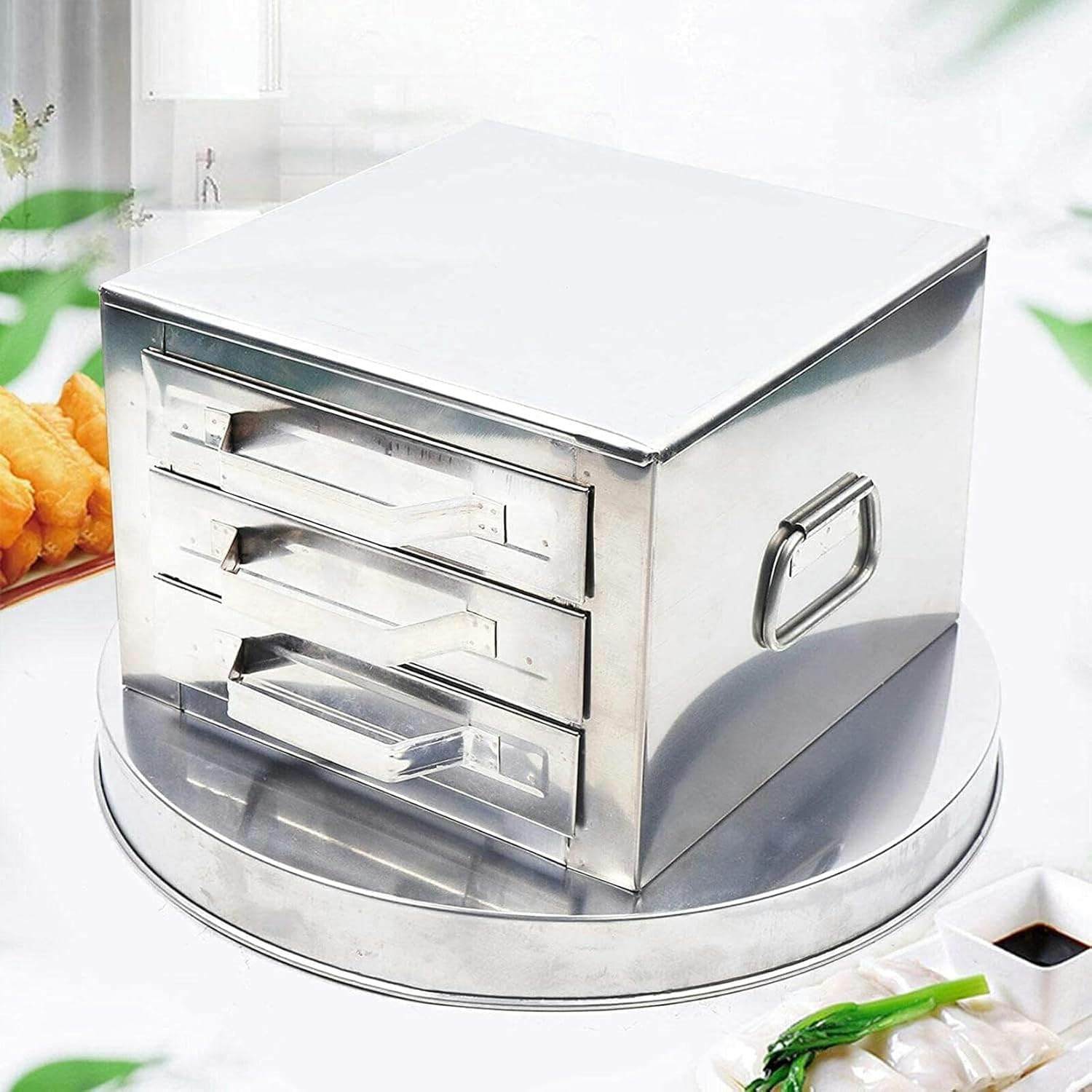 3 -Layer Vaporizer Rubble Roll Machine, Stainless Steel Drawer Kitchen, Vapor Steam Cooking Machine of Chinese Rice Shoes