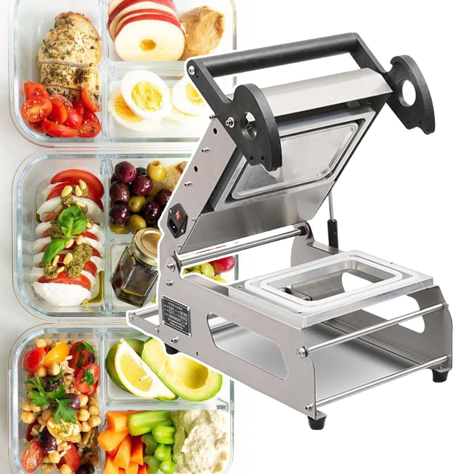 Machine d'emballage De Contenants Alimentaires en Plastique, PoignéE AntidéRapante, TempéRature De Scellage RéGlable, pour Restaurants/Magasins,180x120mm