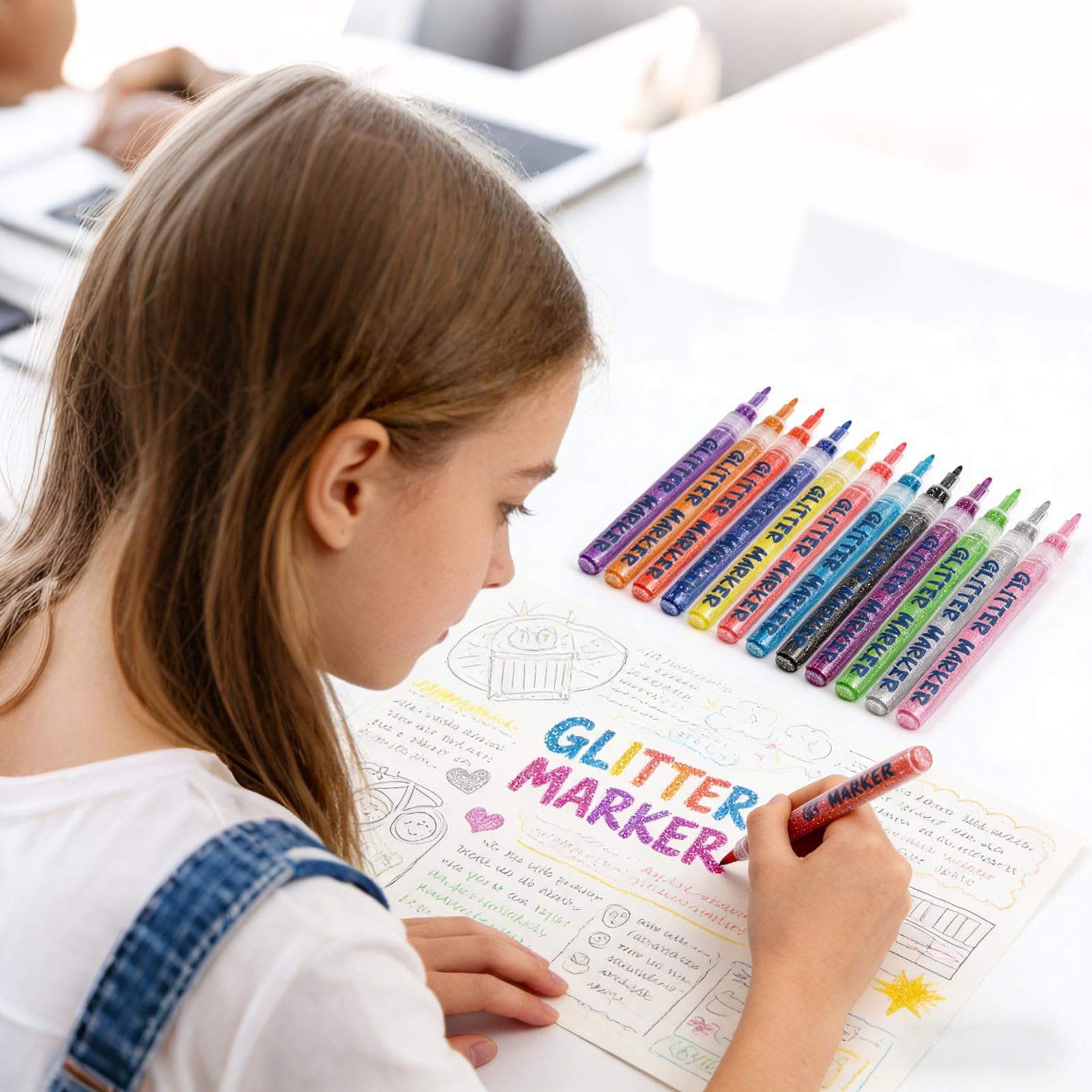 Pennarelli Glitter per Bambini Penne ad Asciugatura Rapida