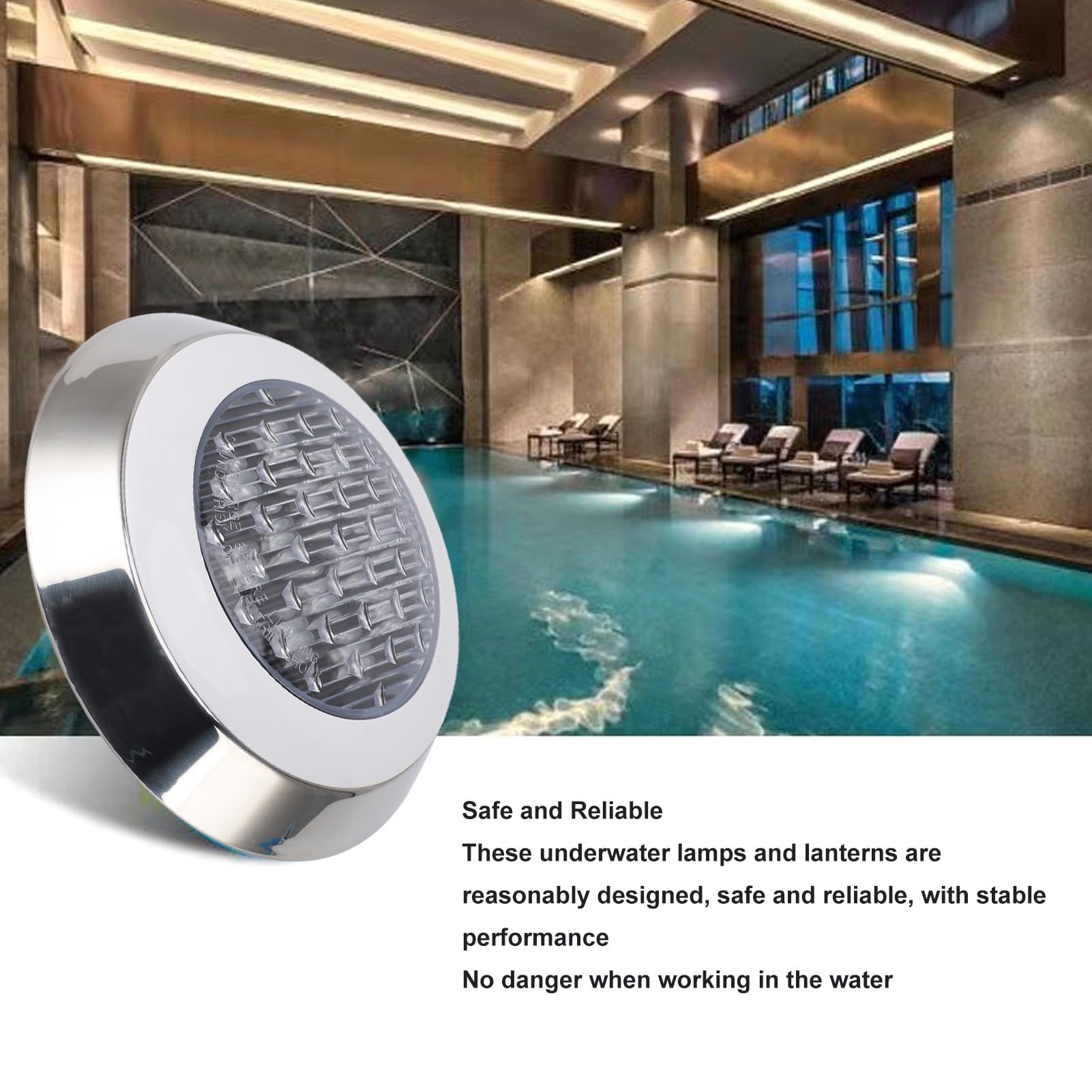 Luocute Tauchbare LED-Leuchten, Wasserdichte Unterwasser-LED-Lichtlampe, Schwimmende Tauchleuchten für Poolvase, Aquarium-Dekor, Warmes Licht 3000 K, 24 V, ative Wasserdichte (12W)