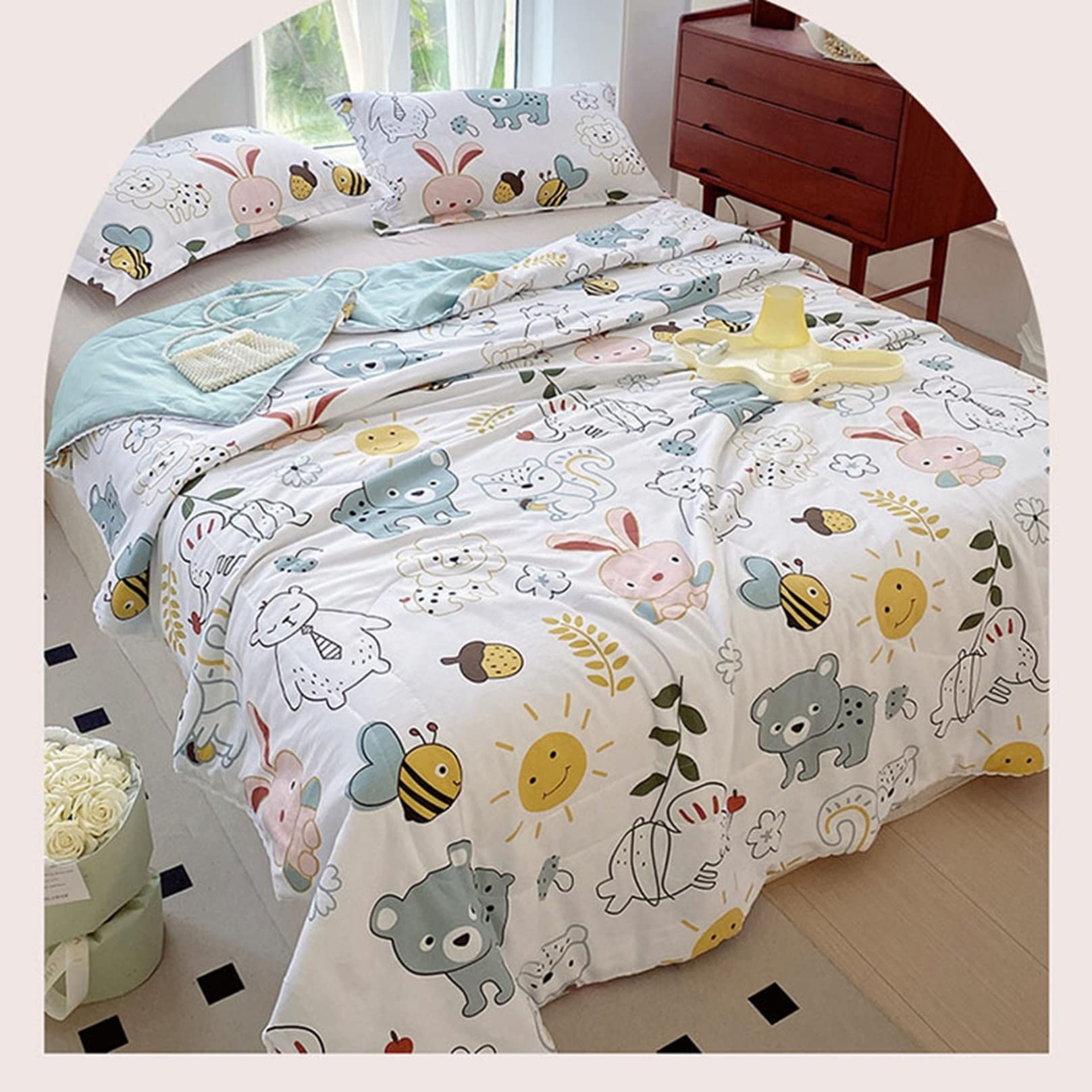 夏用掛け布団 肌掛け布団 エアーケット ブランケット ひんやりかけ布団 花柄 クマ ウサギ キッズ 大人 女の子 洗えて清潔 夏用 アイスとろ〜りケット 洗える肌掛け布団 ダブル 冷感ケット ひんやり ケット 春用 夏用 秋用 マシュマロケット リバーシブル 冷感 とろ~りケット