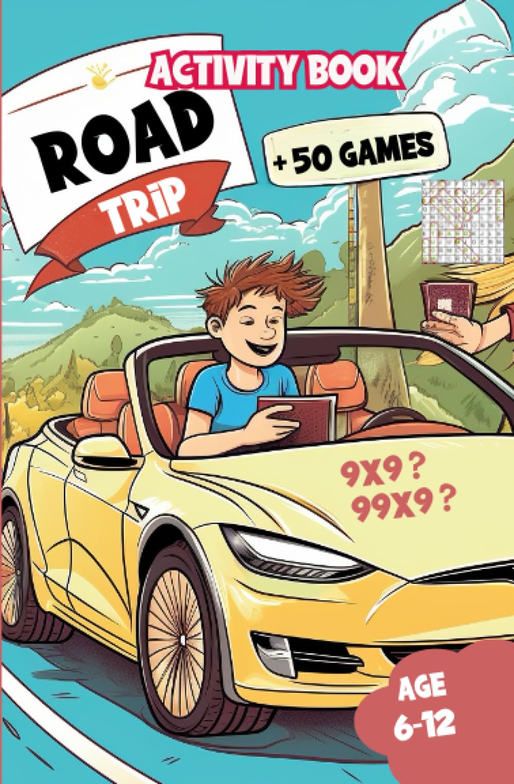 Road Trip Activity Book +50 games for kids - 6-12 | Road trip book I Spy Game I Word Searches I Road Trip activity book: Road Trip Activity Book ... Journal - License Plate Game - French - 9x9