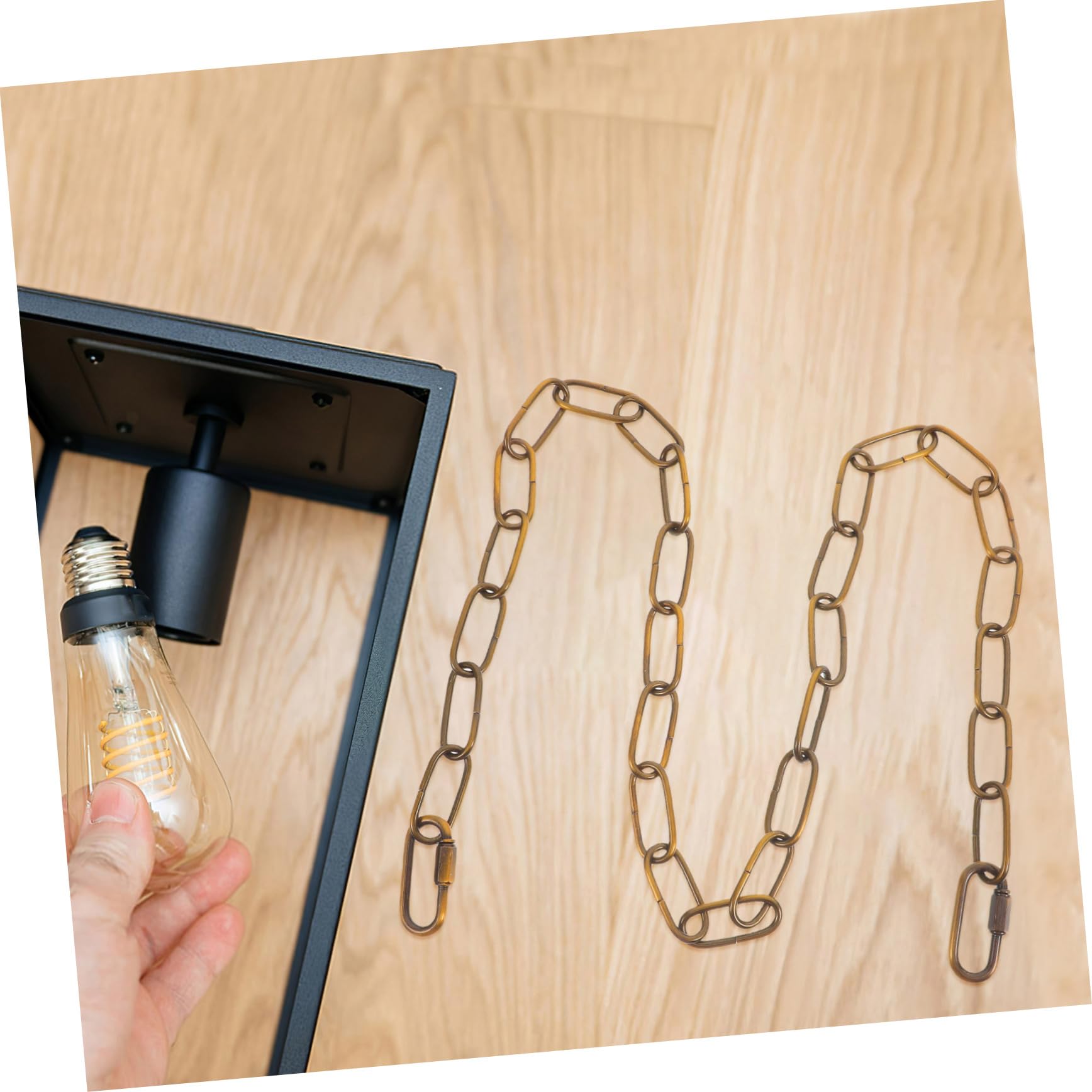 Schwarzlicht Fixture Kette, 1,8 M – Schwere Metallkette Mit Verbindungsschlössern – Für Kronleuchter, Hängelampen, Pflanzen & Deko