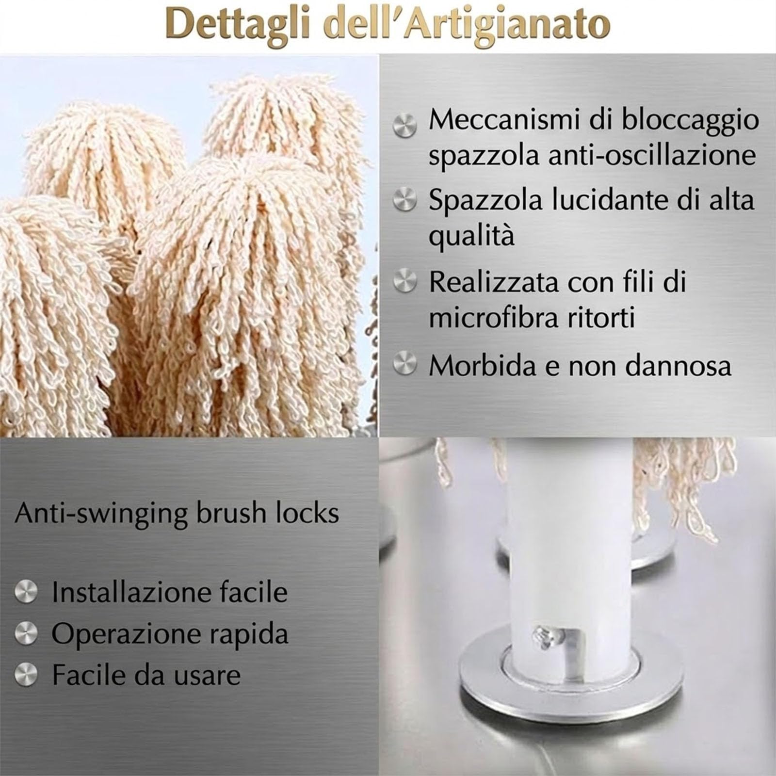 Spazzole per Lucidatrice per Bicchieri, Set da 8 Ricambi in Microfibra, Spazzola Asciuga Bicchieri per Lavabicchieri da Ristorante, Finitura Brillante,Bianca