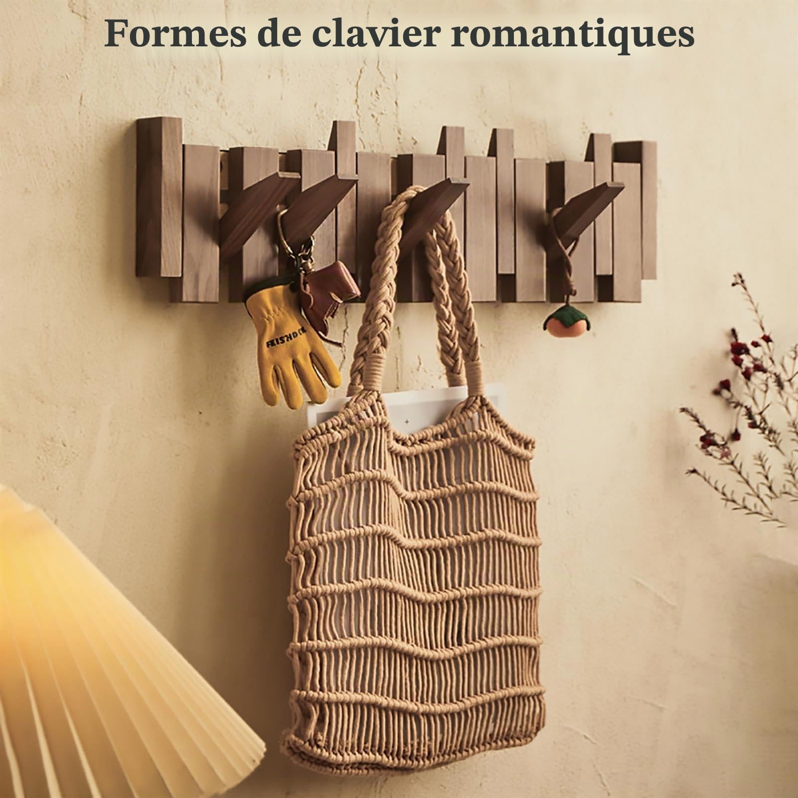 PatèRes en Bois, Porte Manteau De Style Piano, Porte Manteau Mural Rabattable, PatèRes Robustes, pour Suspendre Manteaux, CléS, Chapeaux, Peignoirs, Serviettes