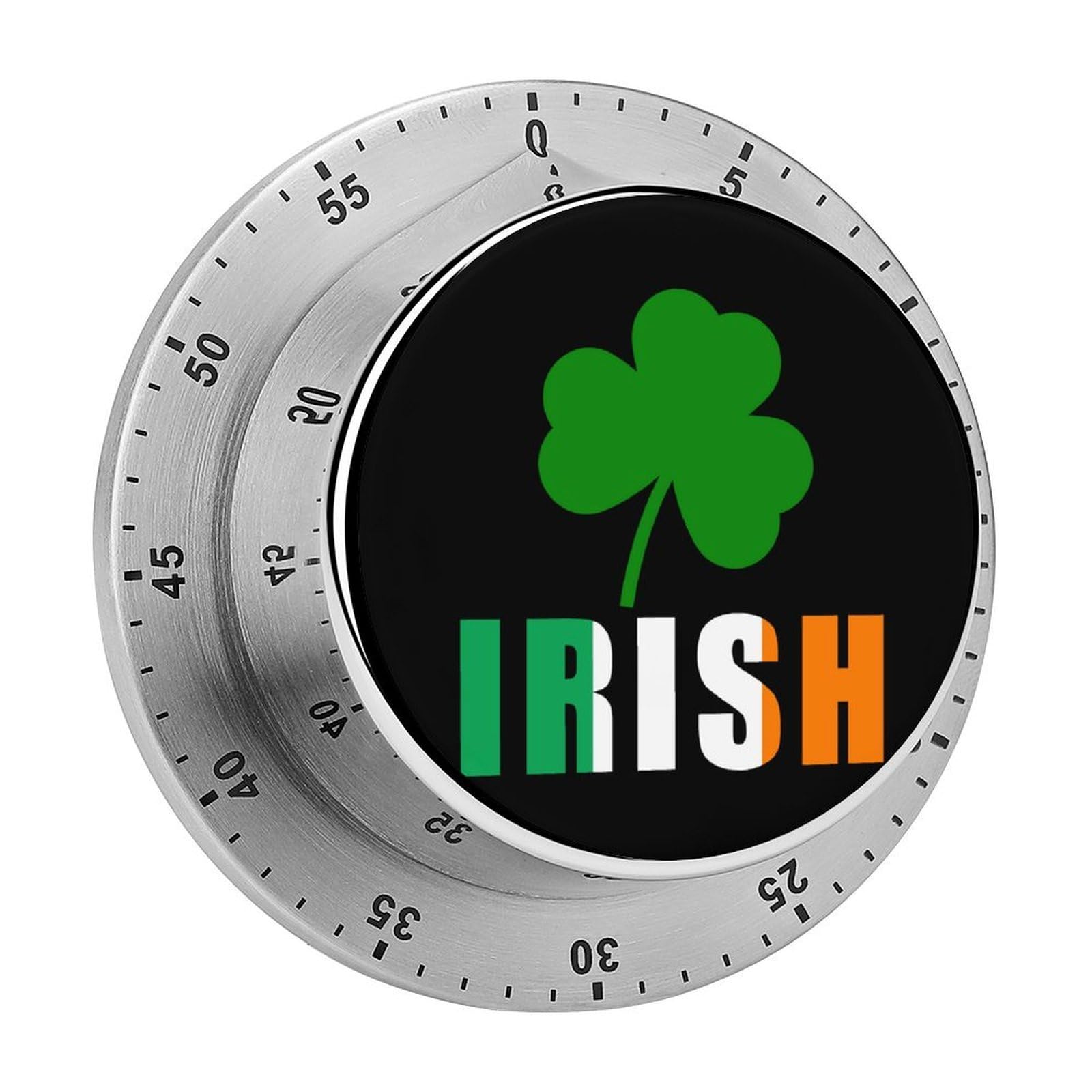 Irish Ireland Shamrocks St Patricks Day Magnetic Timer for Kitchen Cooking Productivity Stainless Steel Timers with Alarm