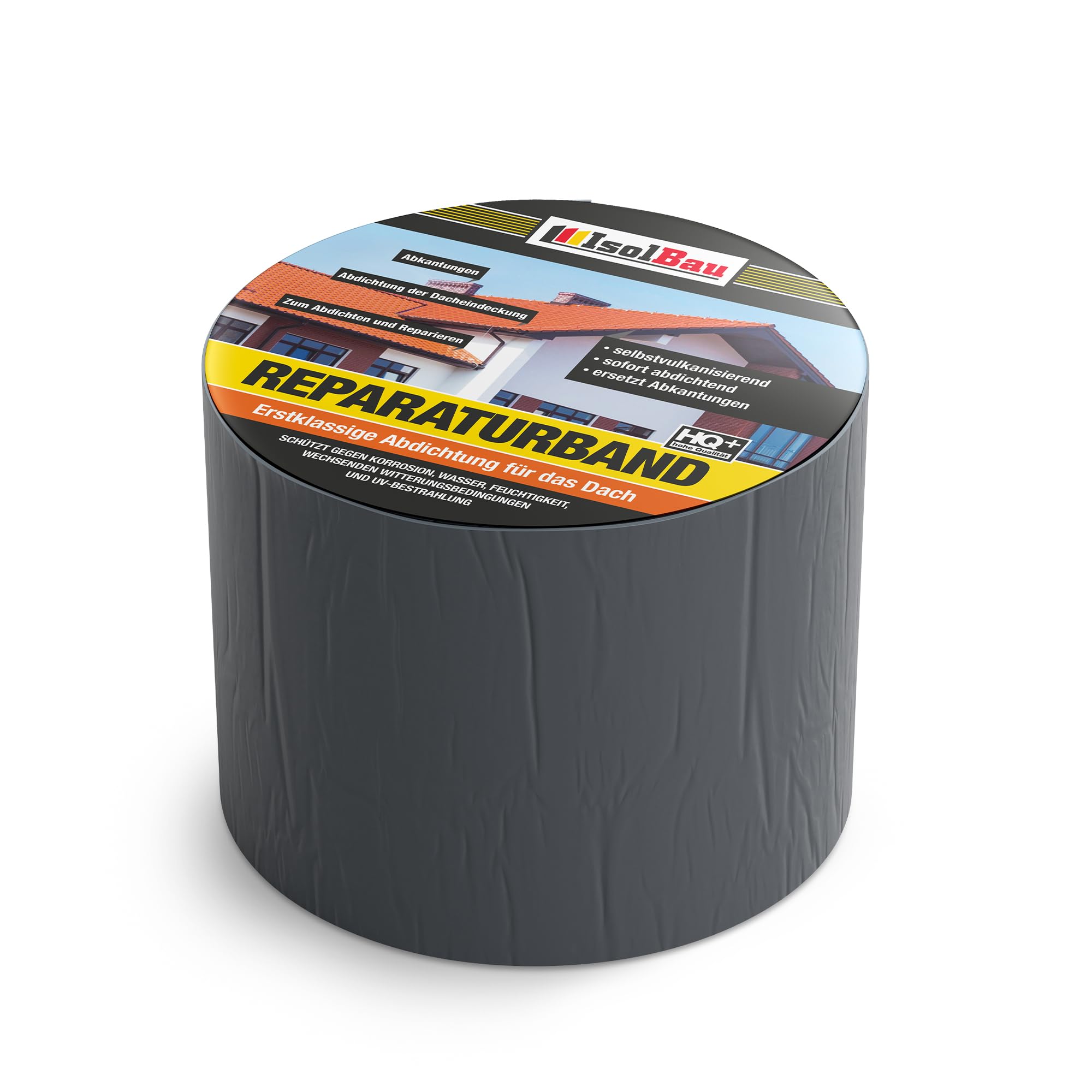 Isolbau Cinta de reparación de butilo – Antracita, 100 mm x 10 m – Cinta impermeabilizante para techo, agujero, tubo, autocaravana – Protección impermeable contra la corrosión y la radiación UV –
