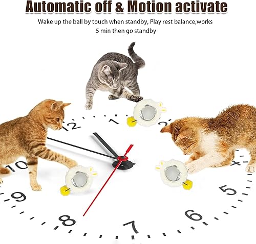 Miniatura 4 de Juguetes interactivos 2 en 1 para gatos para interiores, juguete de bola rodante rápida en tapete de juego, juguete automático de activación de