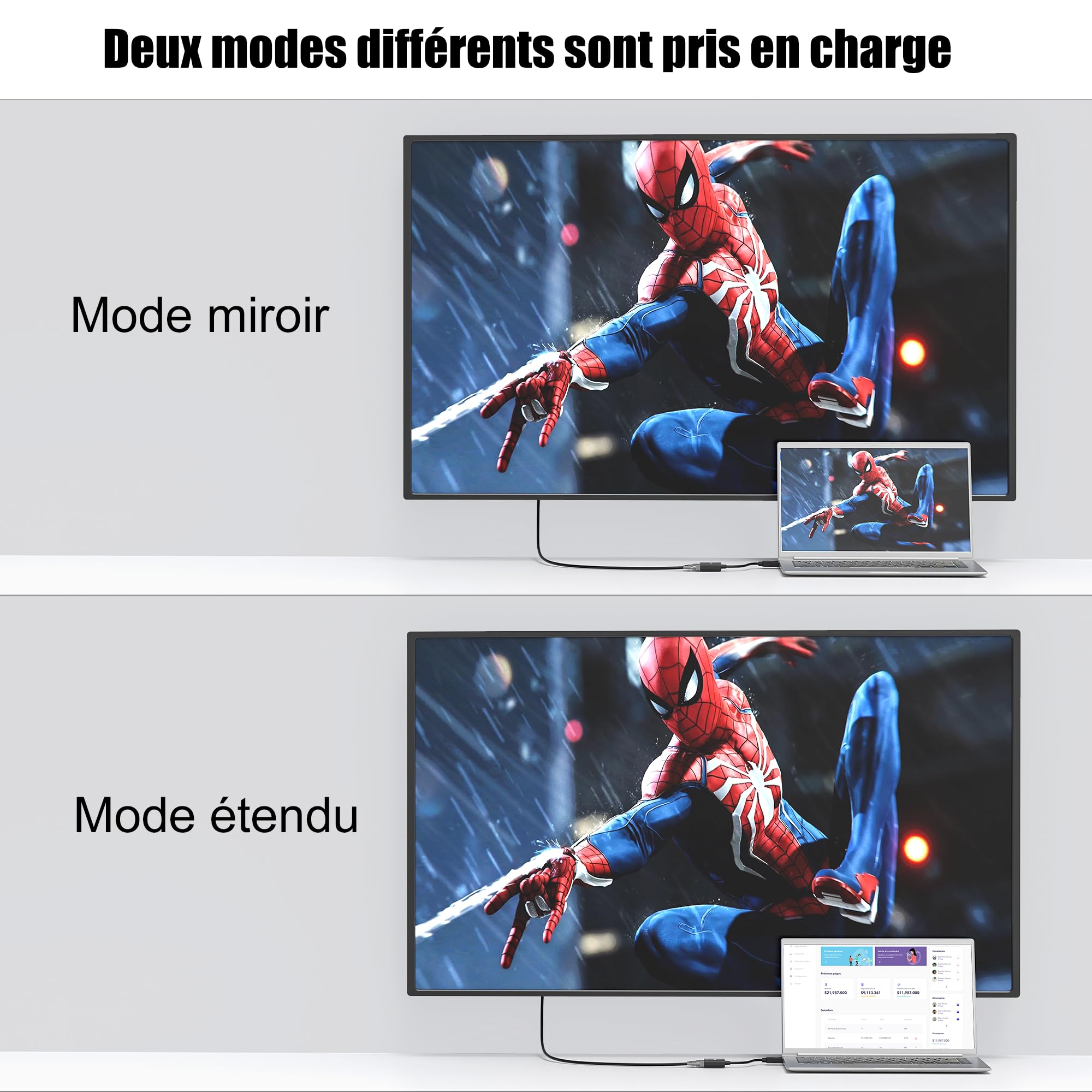 ICZI Adaptateur DisplayPort vers VGA 1080P,Convertisseur DP Mâle vers VGA Femelle Full HD Noir pour PC,TV,Ecran,Projecteur