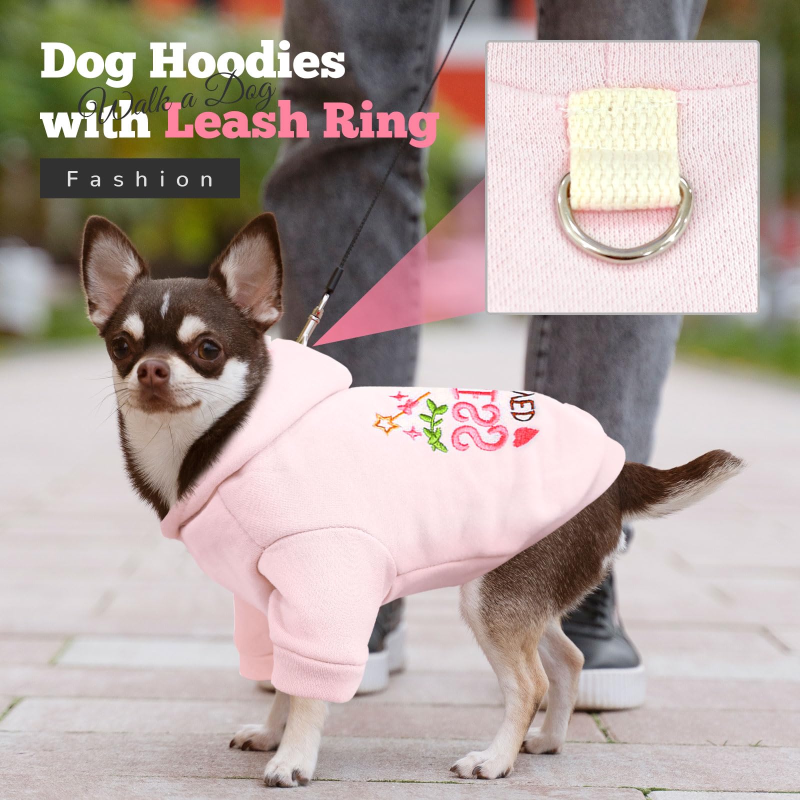 Puppy Clothes Boy Pink Princess Dog Hoodie Fleece Sweater For