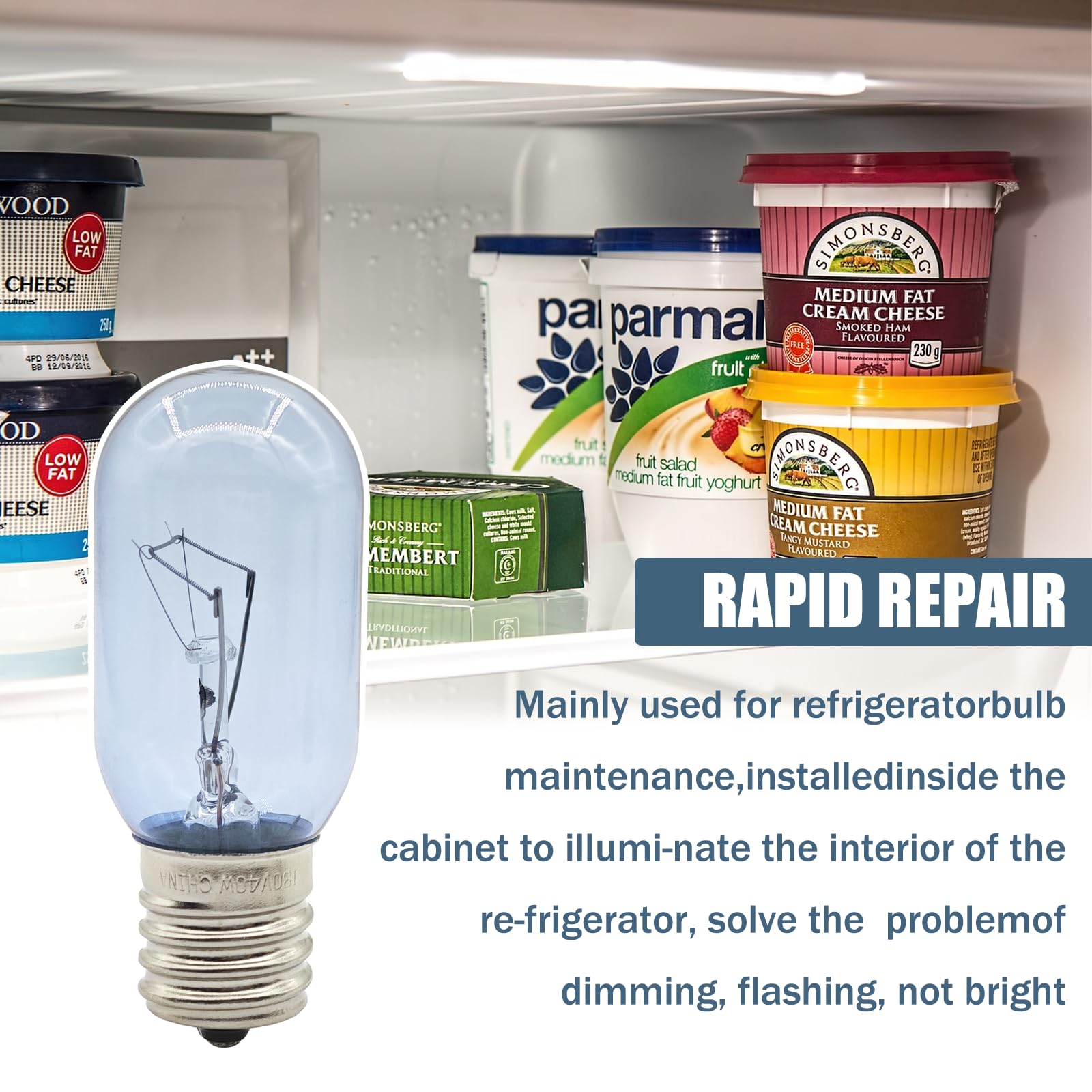 Delixike 241552802 25w Refrigerator Bulb LED for Whirlpool