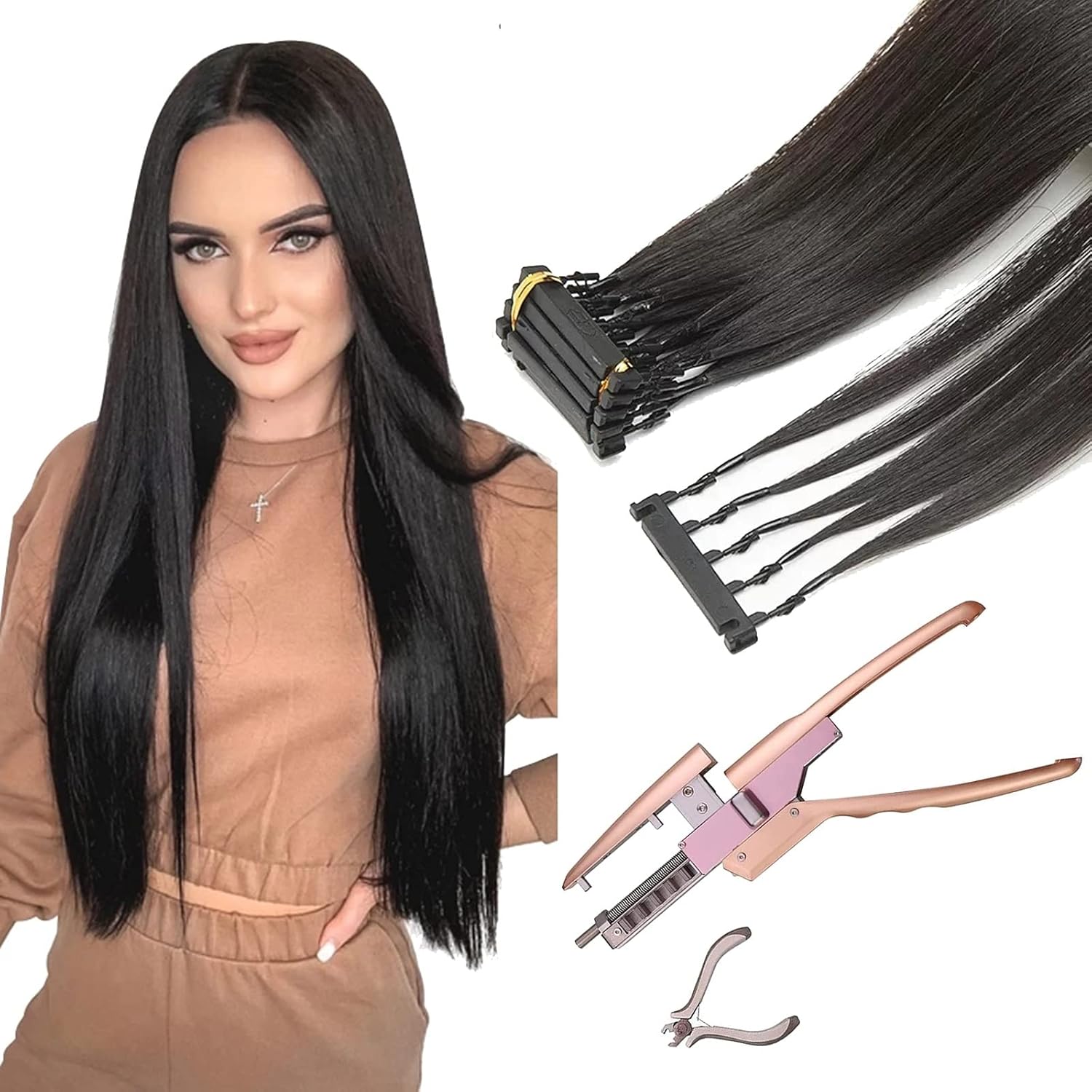 WUJIBAGUA 6D 2nd Generation NoTrace Hair Extensions Tool/Hair
