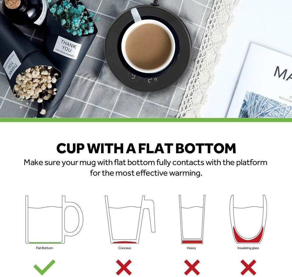 Coffee Warmer,Coffee Mug Warmer,Smart Coffee Warmer,Electric Beverage Warmer With Two Temperature Settings, Office/Home Use Electric Cup Beverage