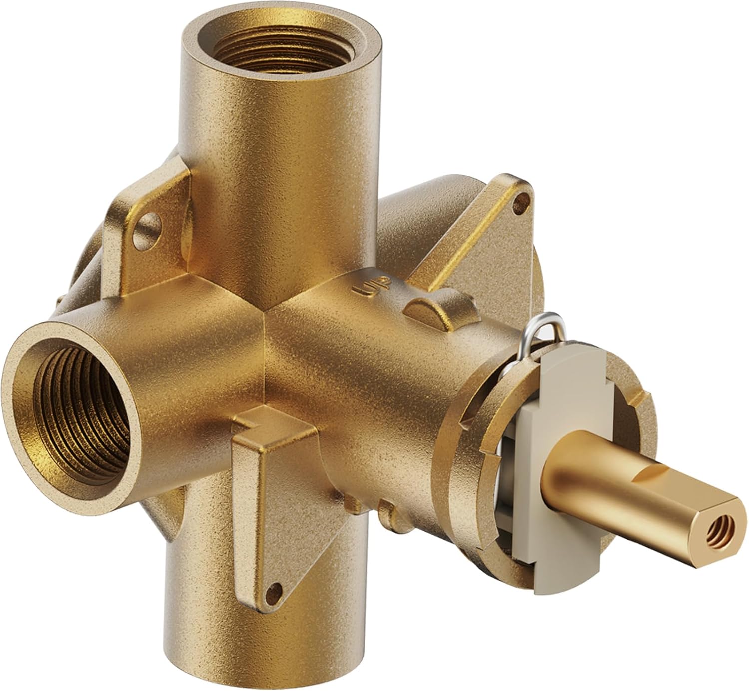 Ahenbal Pressure Balancing Tub and Shower Valve, Compatible with Moen Posi-Temp Trim Kit,1/2-Inch IPS Connections,Four Port,Brass material