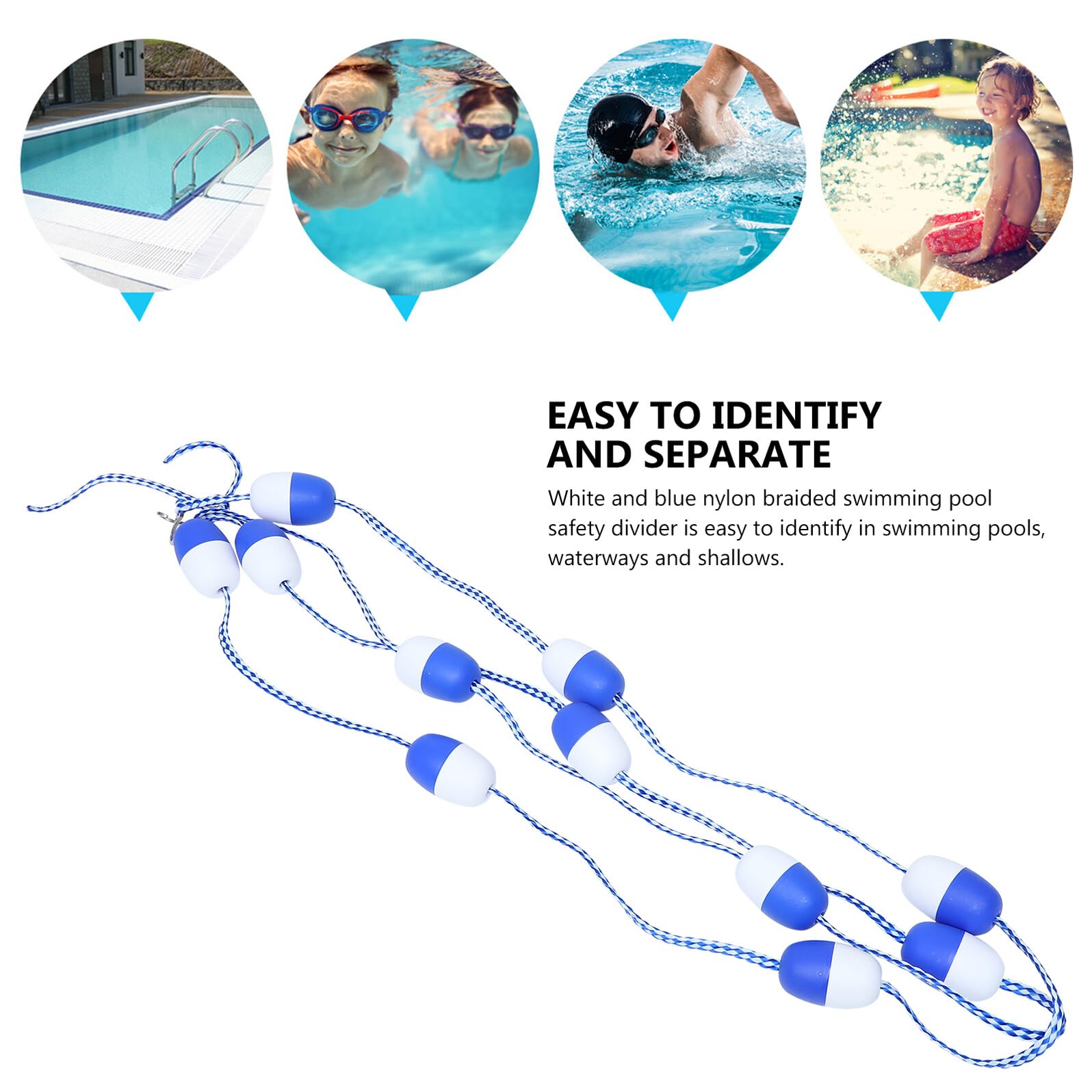 Pool Bojenleine aus Kunststoff 1 Stück 11 Schwimmbojen 5m mit Haken