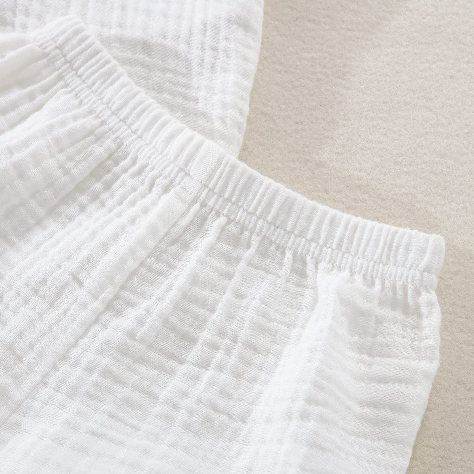 Conjunto de ropa para bebés y niños pequeños, camisa abotonada + pantalones cortos de gasa de algodón, traje de verano, 2 piezas con bolsillos