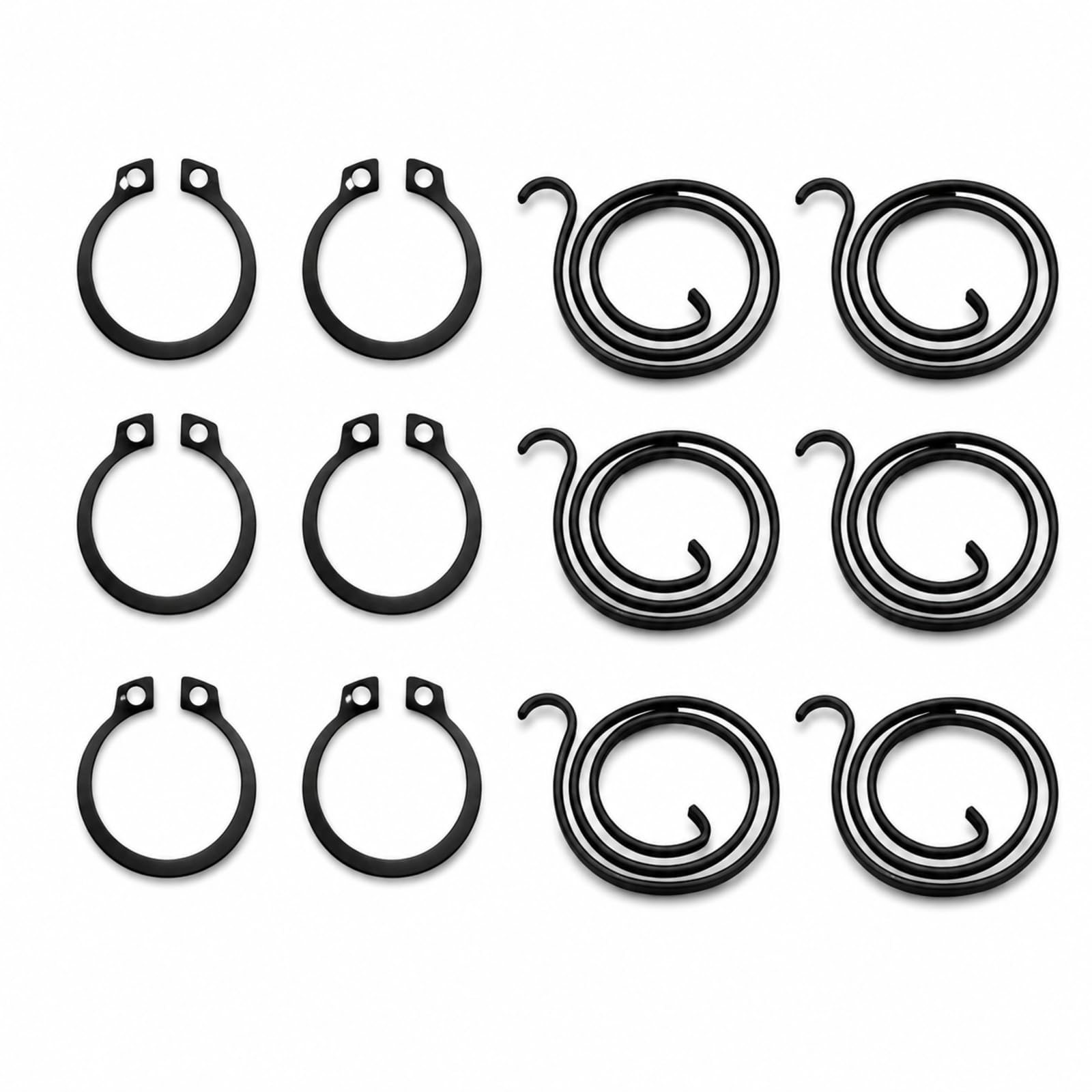 PAXQNVTR Door Handle Spring Repair Kit, 6 Pack Internal Door Handle Return Springs with Circlips, Heat-Treated 65Mn Spring Steel, 2.5-Turn 2 mm/0.08 in Wire, Lever Handle Spring Replacement