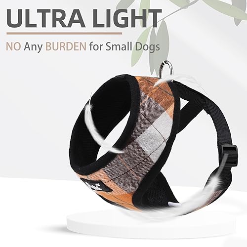 Miniatura 37 de Pupteck - Arnés para perro, chaleco de malla suave con relleno cómodo para cachorros, perros y gatos, evita los tirones, color negro y blanco