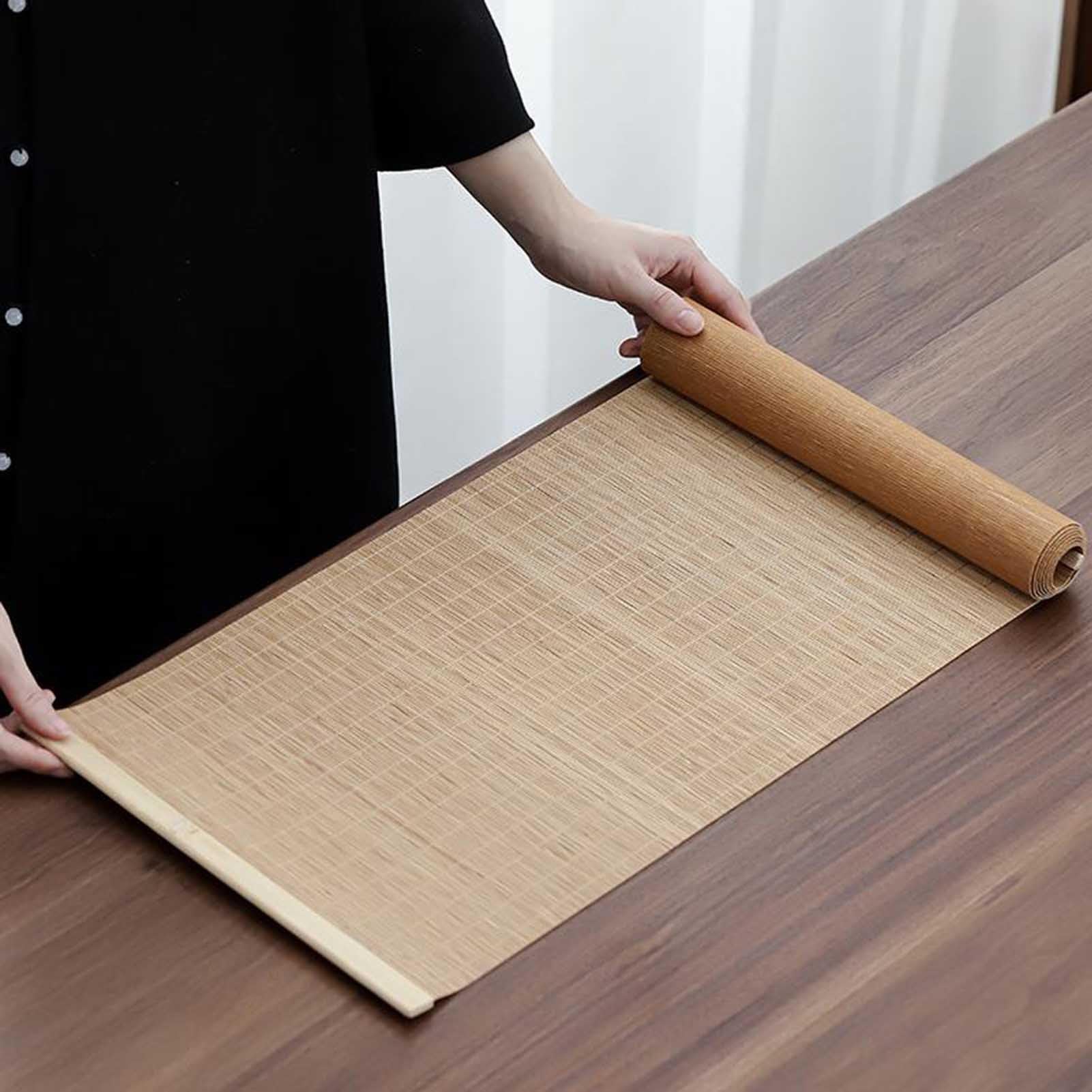 Camino de mesa de bambú, manteles individuales lavables resistentes al calor, protector de mesa de comedor, aislamiento para casa de té y uso doméstico