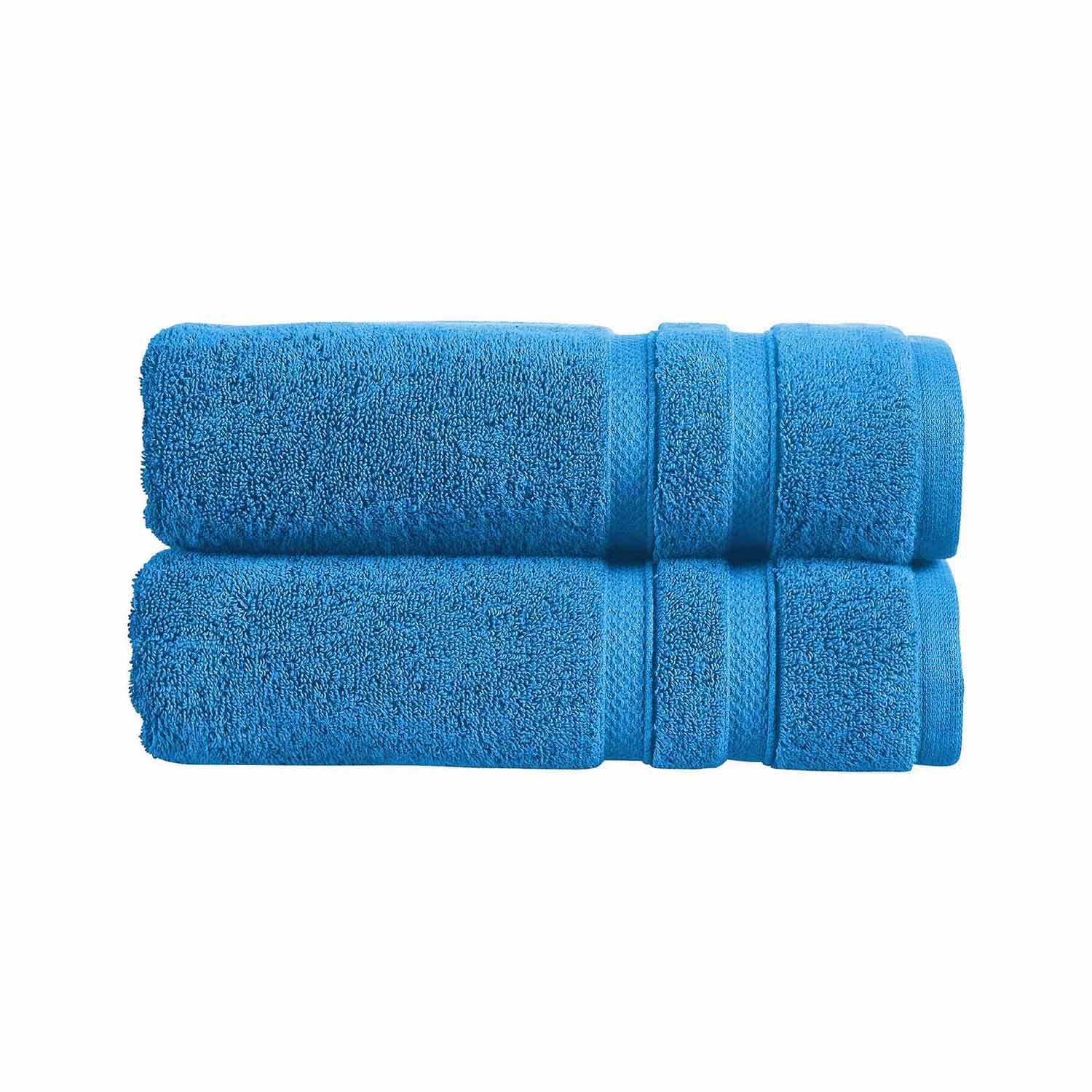 Christy Chroma Bath Towels | Set of 2 | Highly Absorbent Heavyweight 675GSM | Bold and Bright | Soft Velvety Smooth Bathroom Shower Towels | 100% Cotton | Sustainably Made | White — view 139