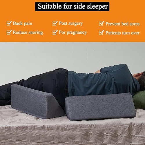 Miniatura 4 de SAMTY Cuñas de cama y posicionadores corporales para personas mayorespersonas mayores (3 en 1) Almohada triangular de cuña para aliviar el dolor de