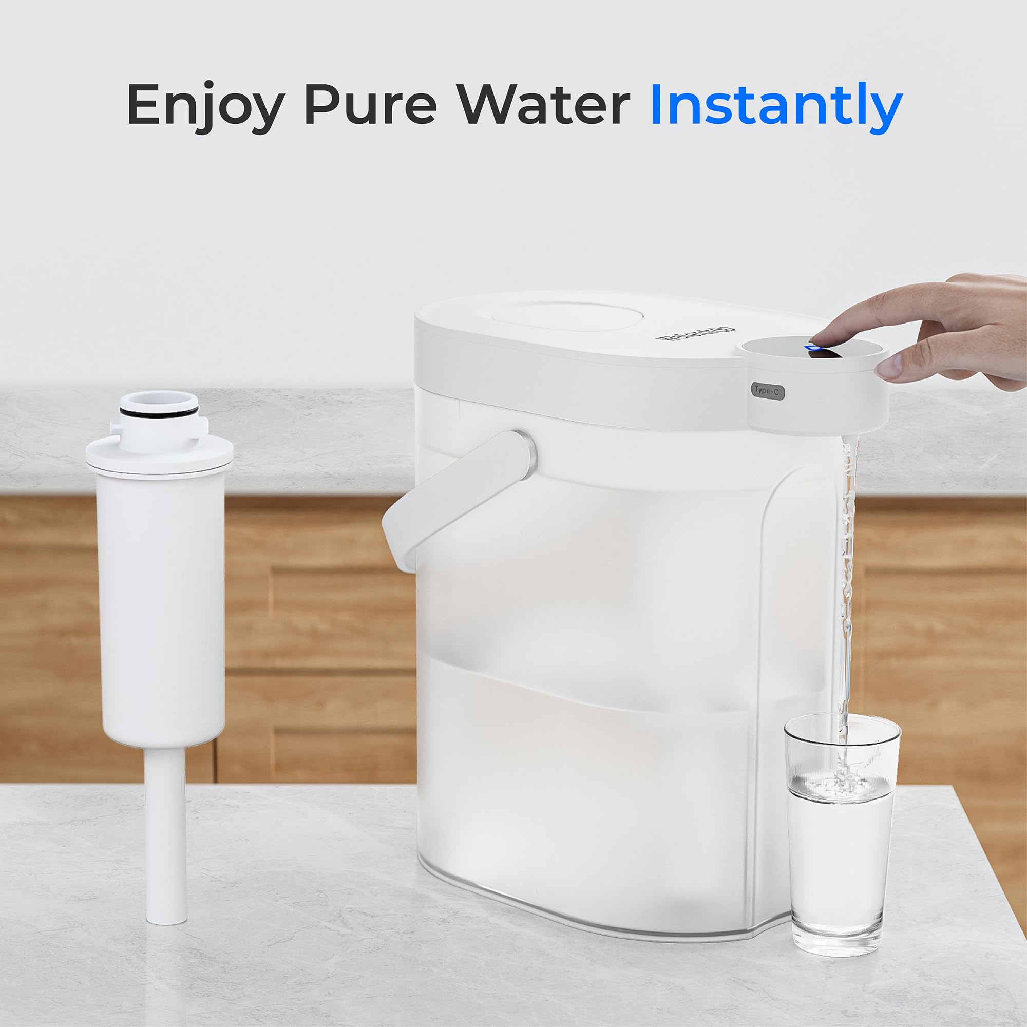 Waterdrop WD-EWFS Replacement Filters for Waterdrop FreshTaste Rechargeable Electric Pitcher - 2 Months or 40 Gallons Reduce Chlorine — view 9