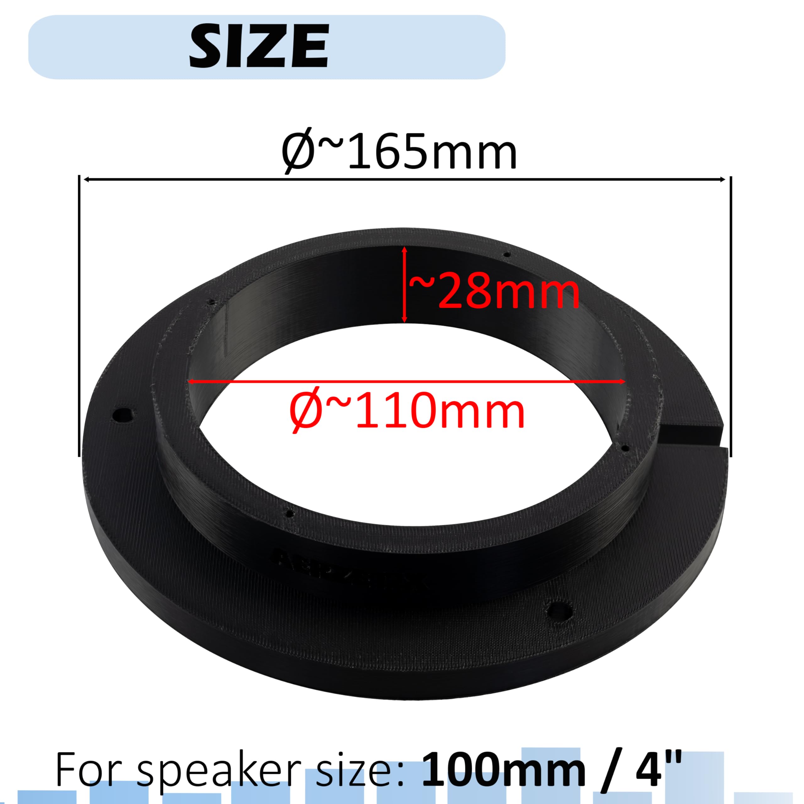 Aerzetix Kit di 2 adattatori per altoparlanti Ø100 mm compatibile con Mercedes A-class W169