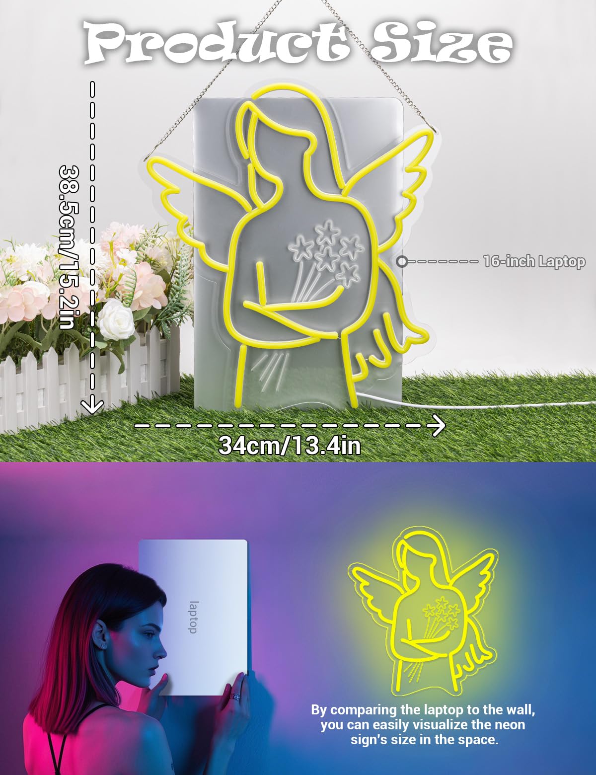 Regalo di pensionamento per donna, angelo al neon per decorazioni per feste di pensionamento, regali per pensionamento, regali per colleghi e amici, regalo per la prima volta della nonna per la festa