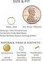 Vista 3 de Anillo de nariz de ópalo para piercing