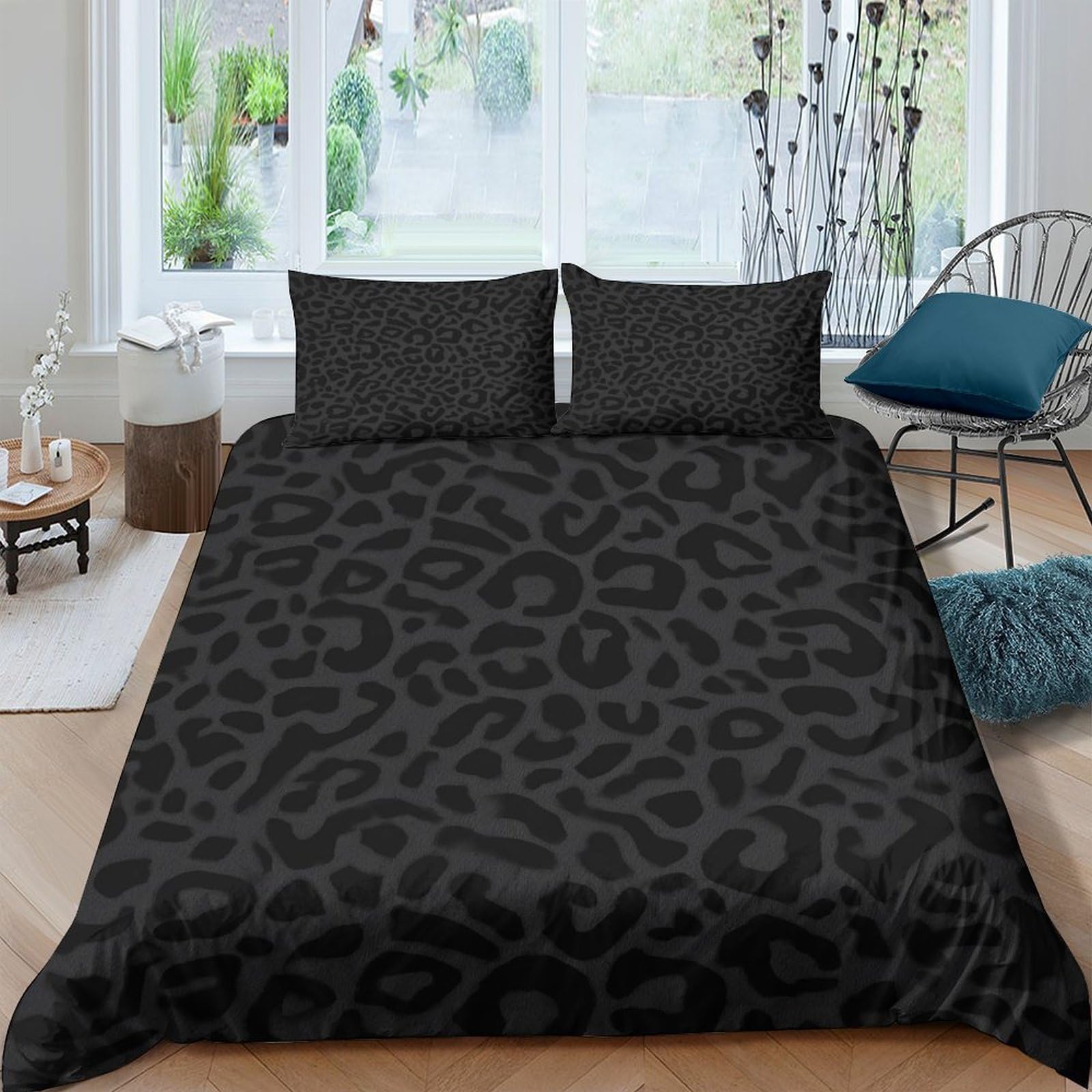 XFKLYNVCJ 3D Printed LeopardPattern Duvet Cover Premium Polyester ModernAnimalStyle Quilt Cover Lightweight Hypoallergenic for Uni Accommodation Student Bedroom Bedding Use King（220x240cm）