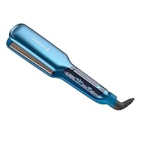 Vista 1 de Remington Pro - Plancha profesional de cerámica de titanio de 2 pulgadas plancha plana con placas flotantes para un deslizamiento suave azul S9632